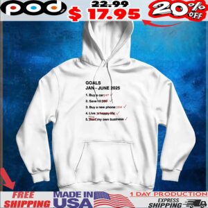 Goals Jan June 2025 List Buy A Car Pet Save 10 Buy A New Phone Case Live Mind My Own Business T Shirt