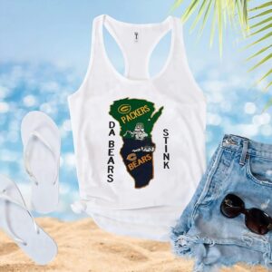 Green Bay Packers and Chicago Bears da bears stink map shirt