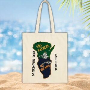 Green Bay Packers and Chicago Bears da bears stink map shirt