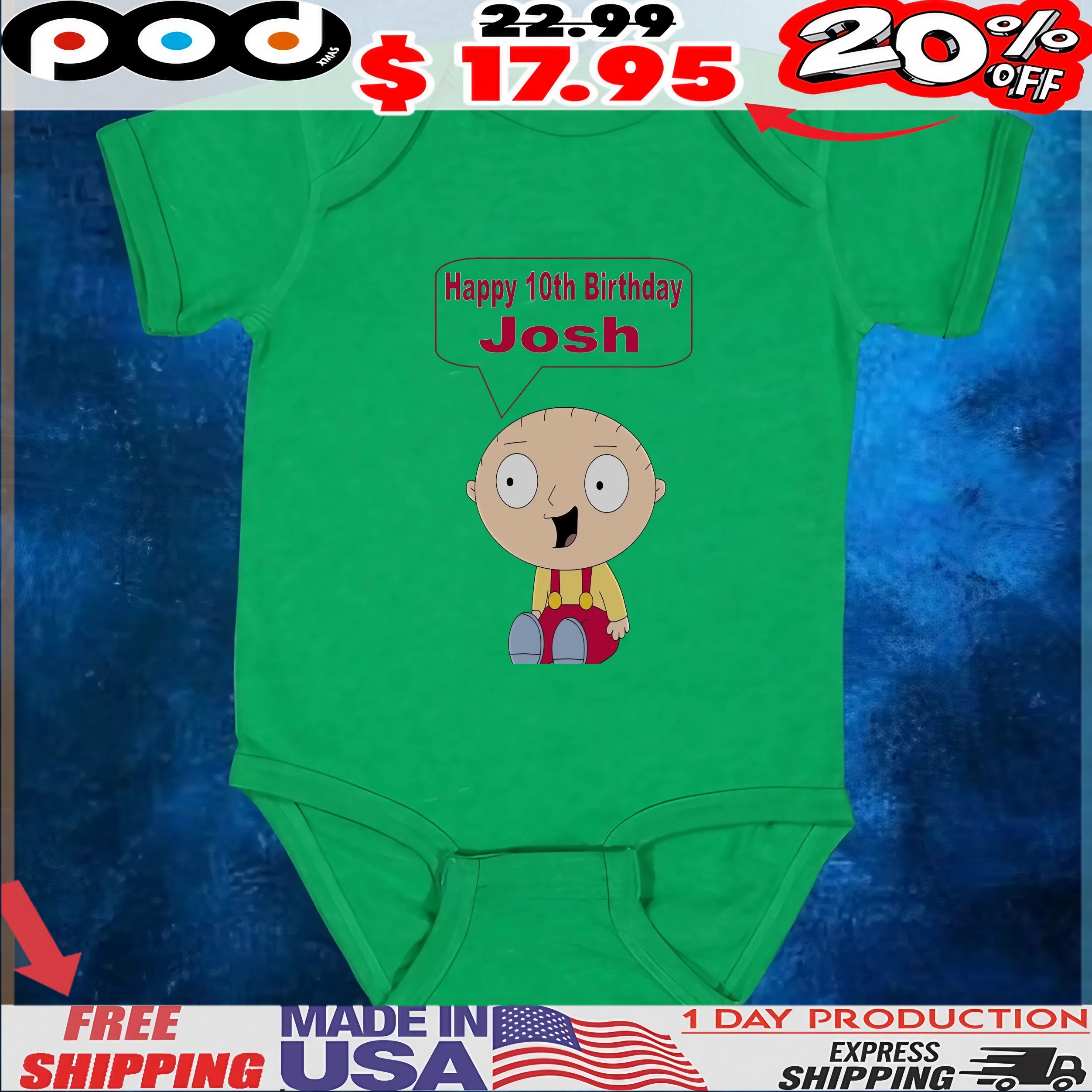 Happy 10th Birthday Josh T Shirt Happy 10th Birthday Josh T Shirt