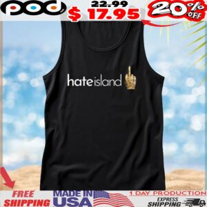 Hate island middle finger t shirt