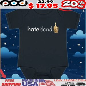 Hate island middle finger t shirt