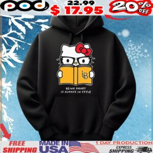 Hello Kitty Reading Book X Long Beach State Being Smart Is Always In Style T shirt