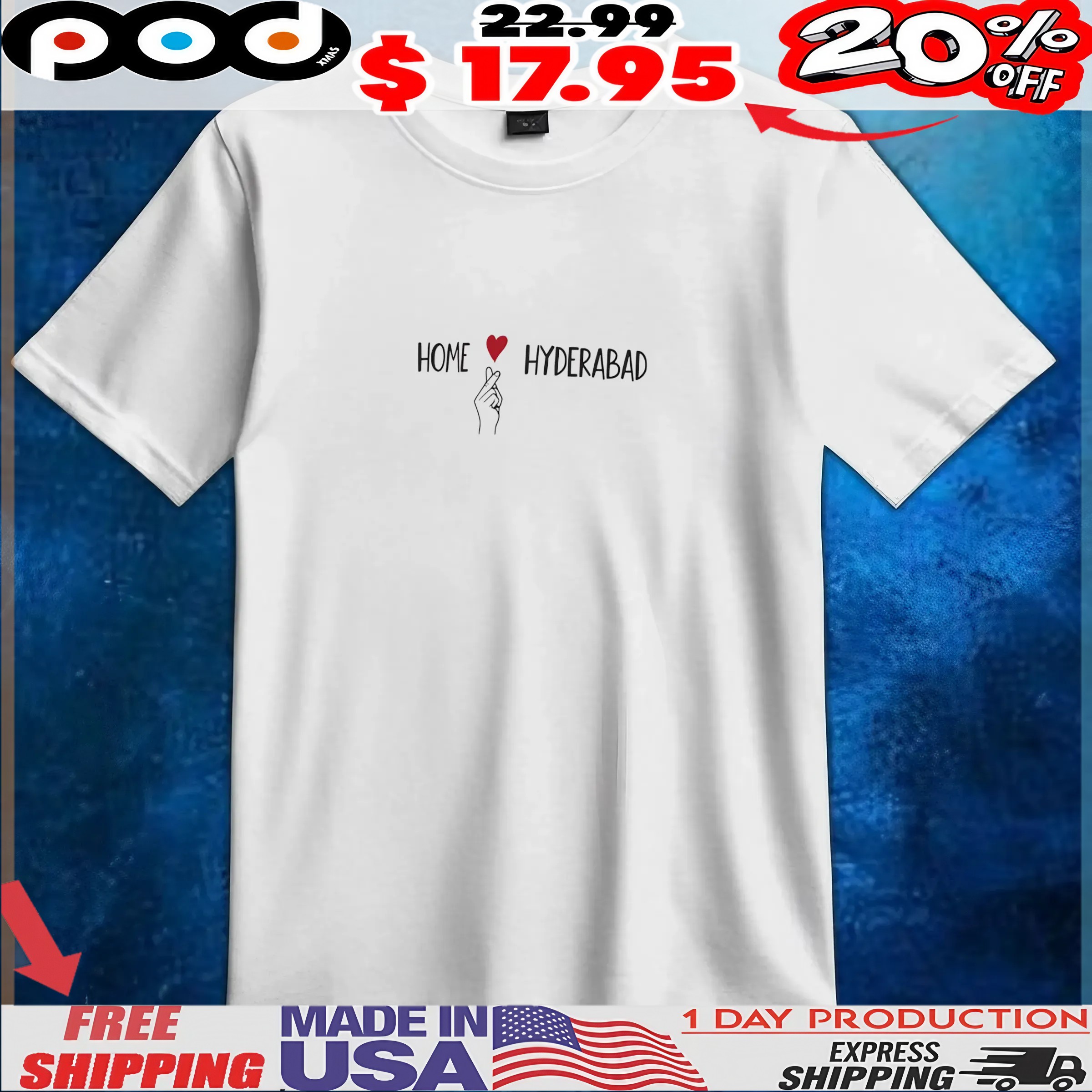 Home Heart Hyderabad T Shirt