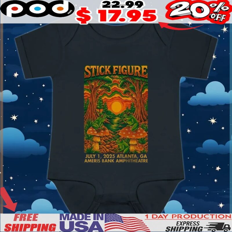 Stick Figure Jul 1 2025 Ameris Bank Amphitheatre In Alpharetta GA Frogs Forest T Shirt Stick Figure Jul 1 2025 Ameris Bank Amphitheatre In Alpharetta GA Frogs Forest T Shirt