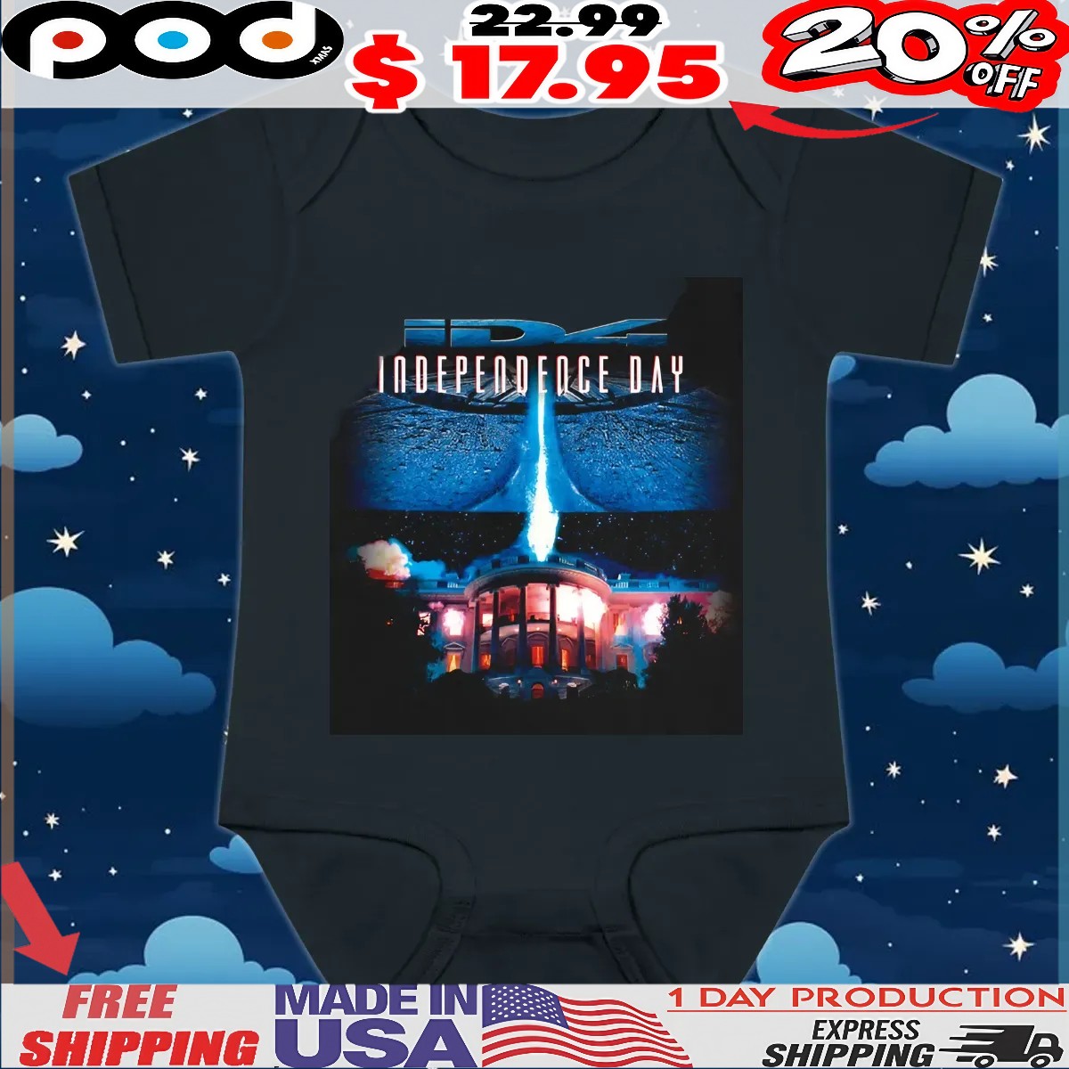 Id4 Time's Up Independence Day T Shirt