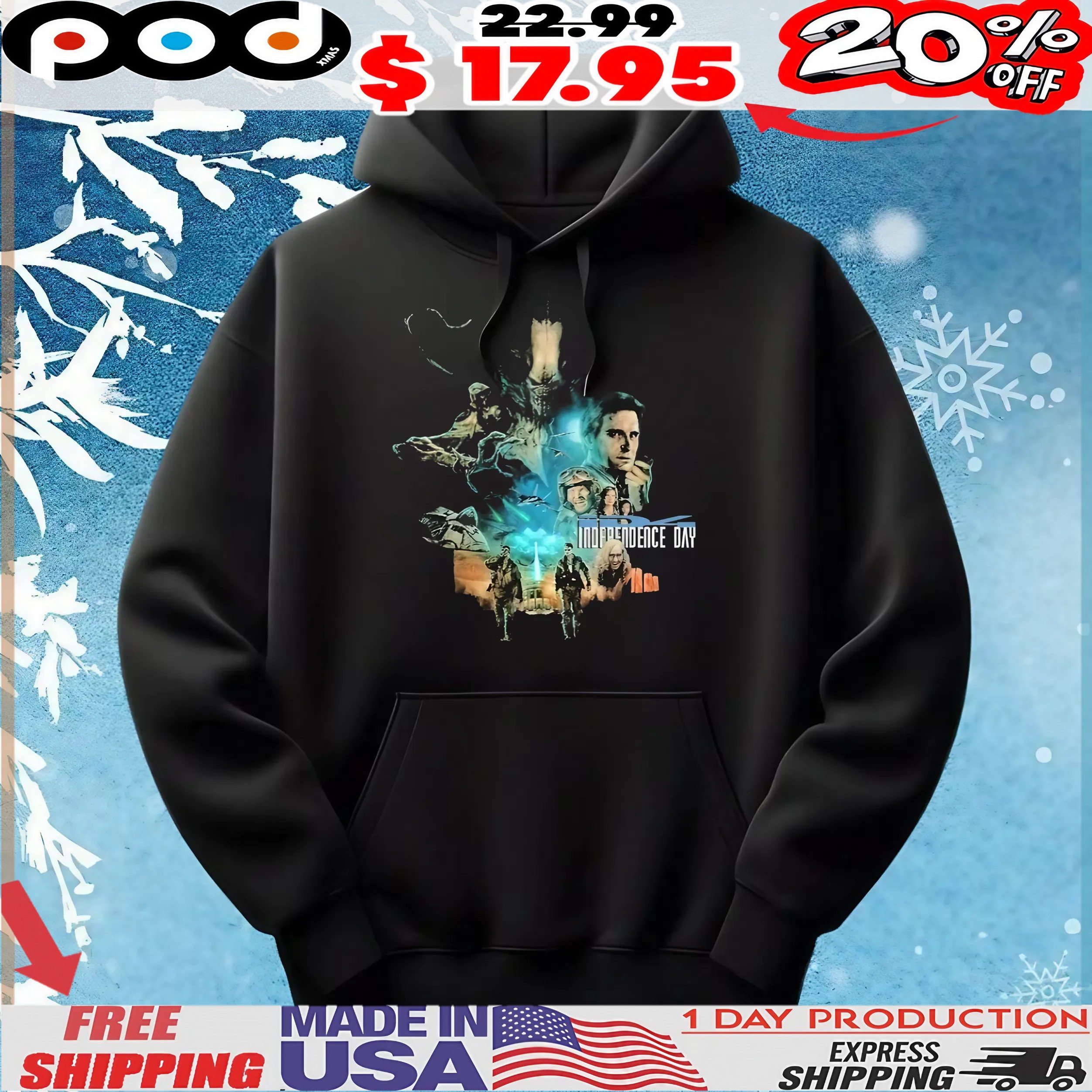 Independence Day Alien Attack Collage T Shirt