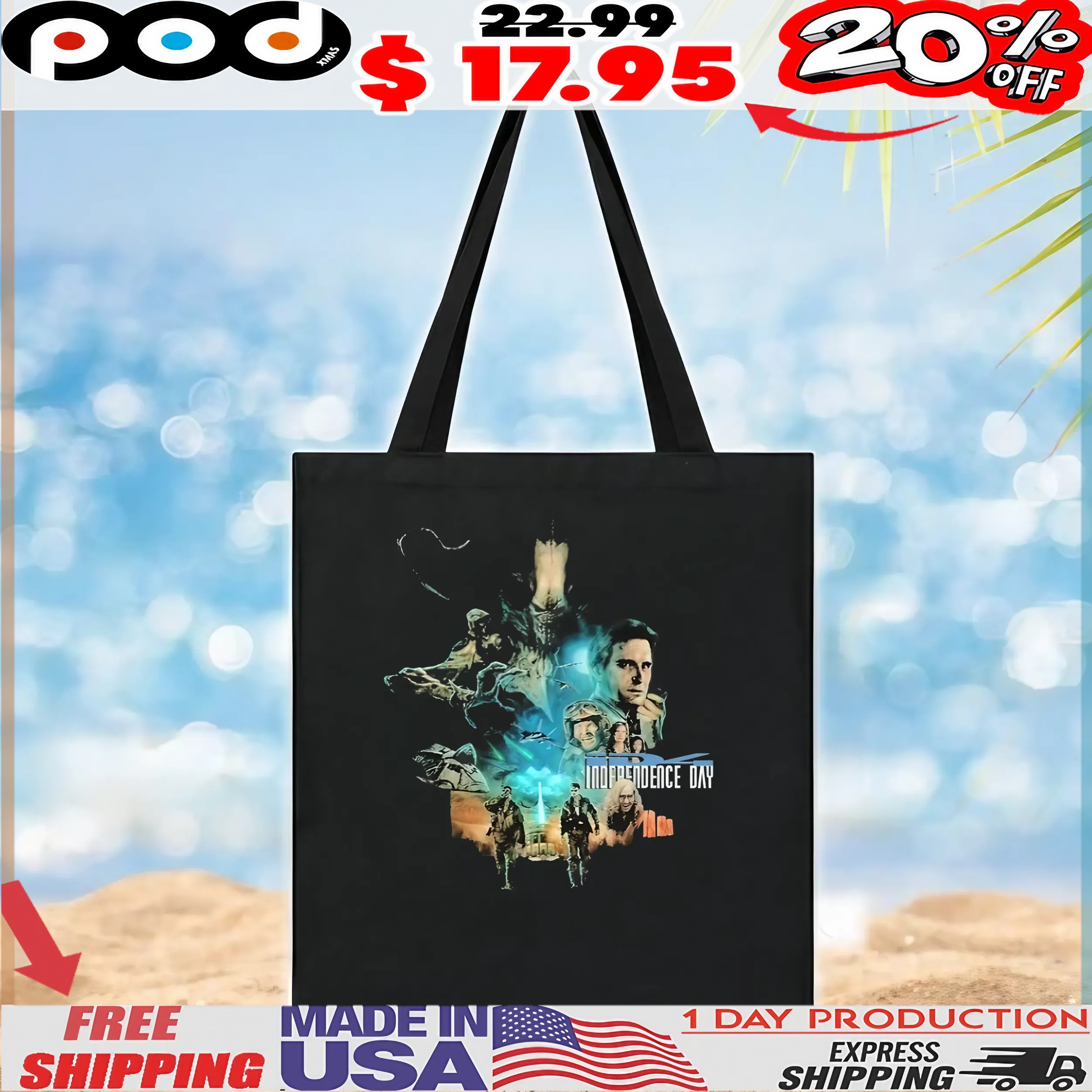 Independence Day Alien Attack Collage T Shirt