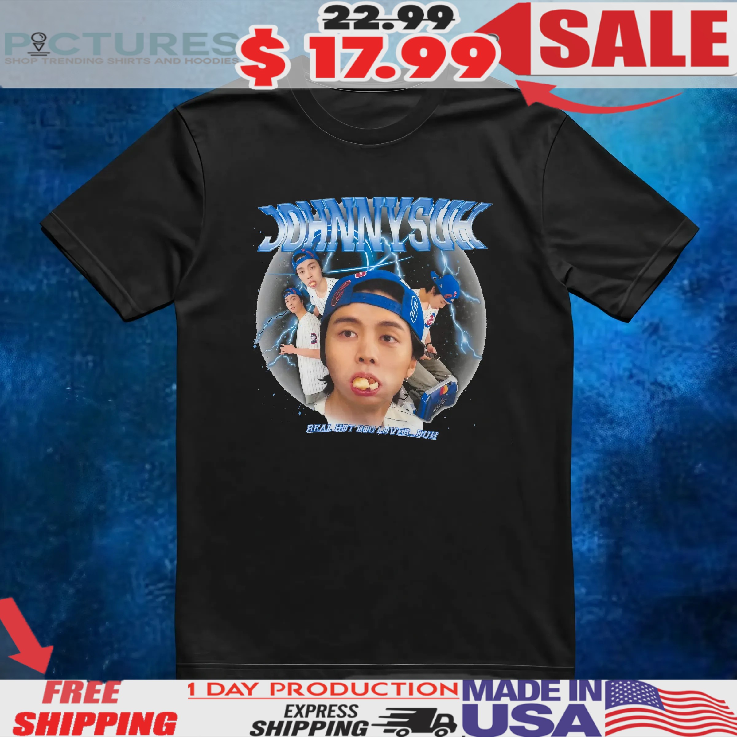 Johnny Suh Real Hot Dog Lover Buh Vintage Bootleg T Shirt