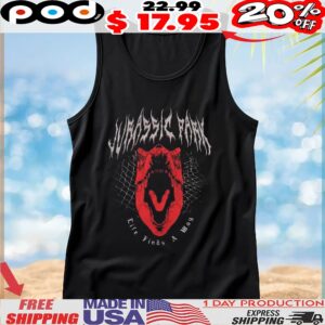 Jurassic Park Life Finds A Way Red Dinosaur T Shirt