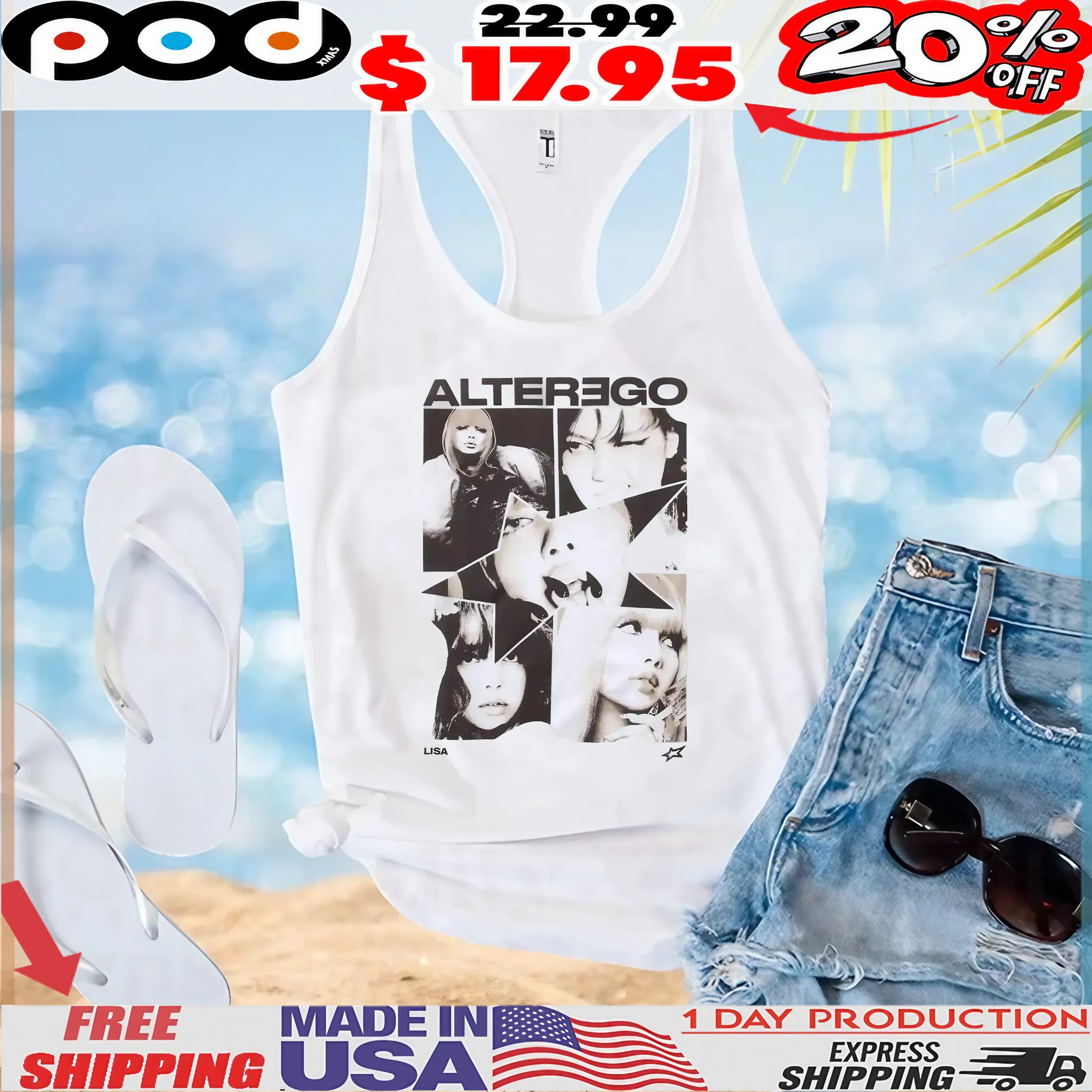 LISA Alter Ego Star Collage T Shirt LISA Alter Ego Star Collage T Shirt