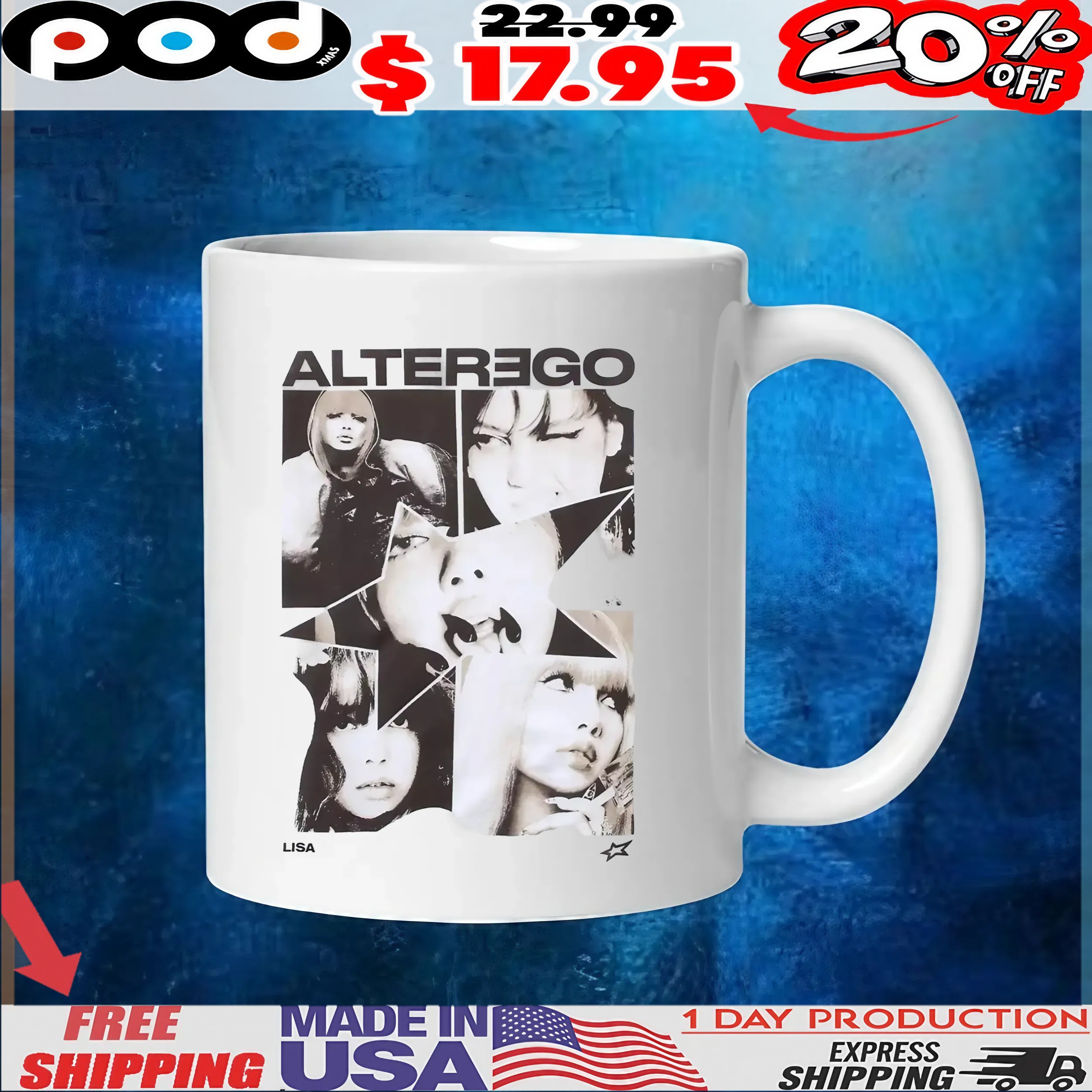 LISA Alter Ego Star Collage T Shirt LISA Alter Ego Star Collage T Shirt