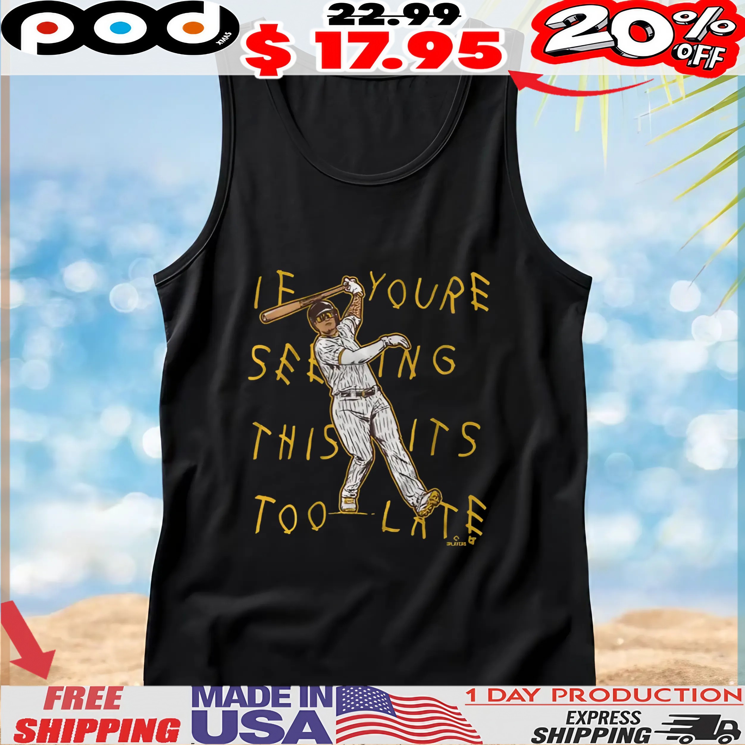 Manny Machado If You're Seeing This Its Too Late Lean Back T Shirt