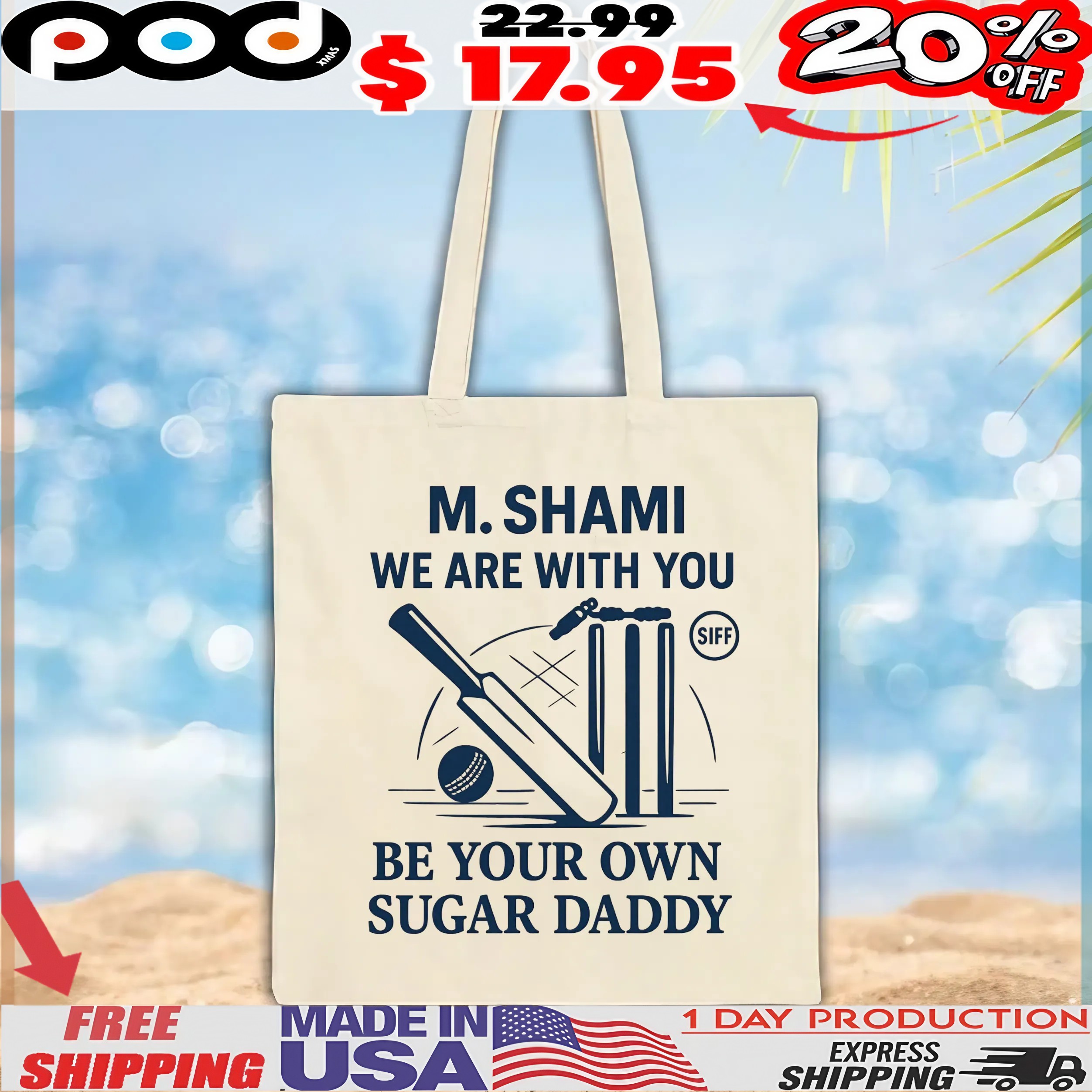 Mohammed Shami We Are With You Be Your Own Sugar Daddy Cricket T Shirt