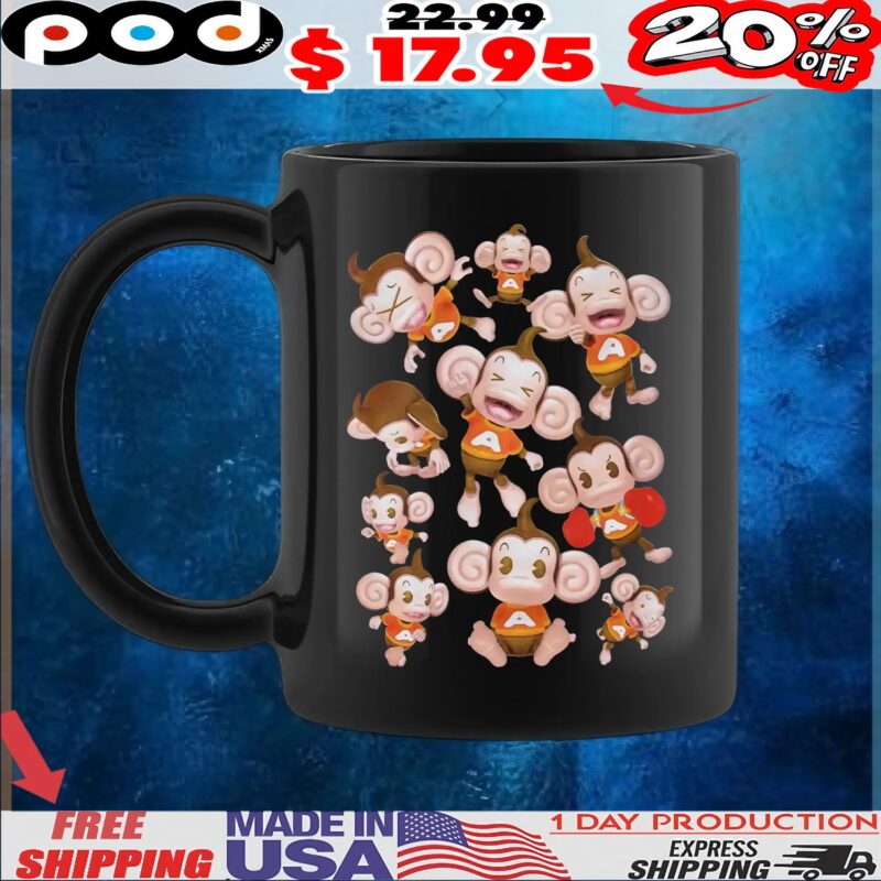 Super Monkey Ball Aiai Funny Emotion Collage T Shirt