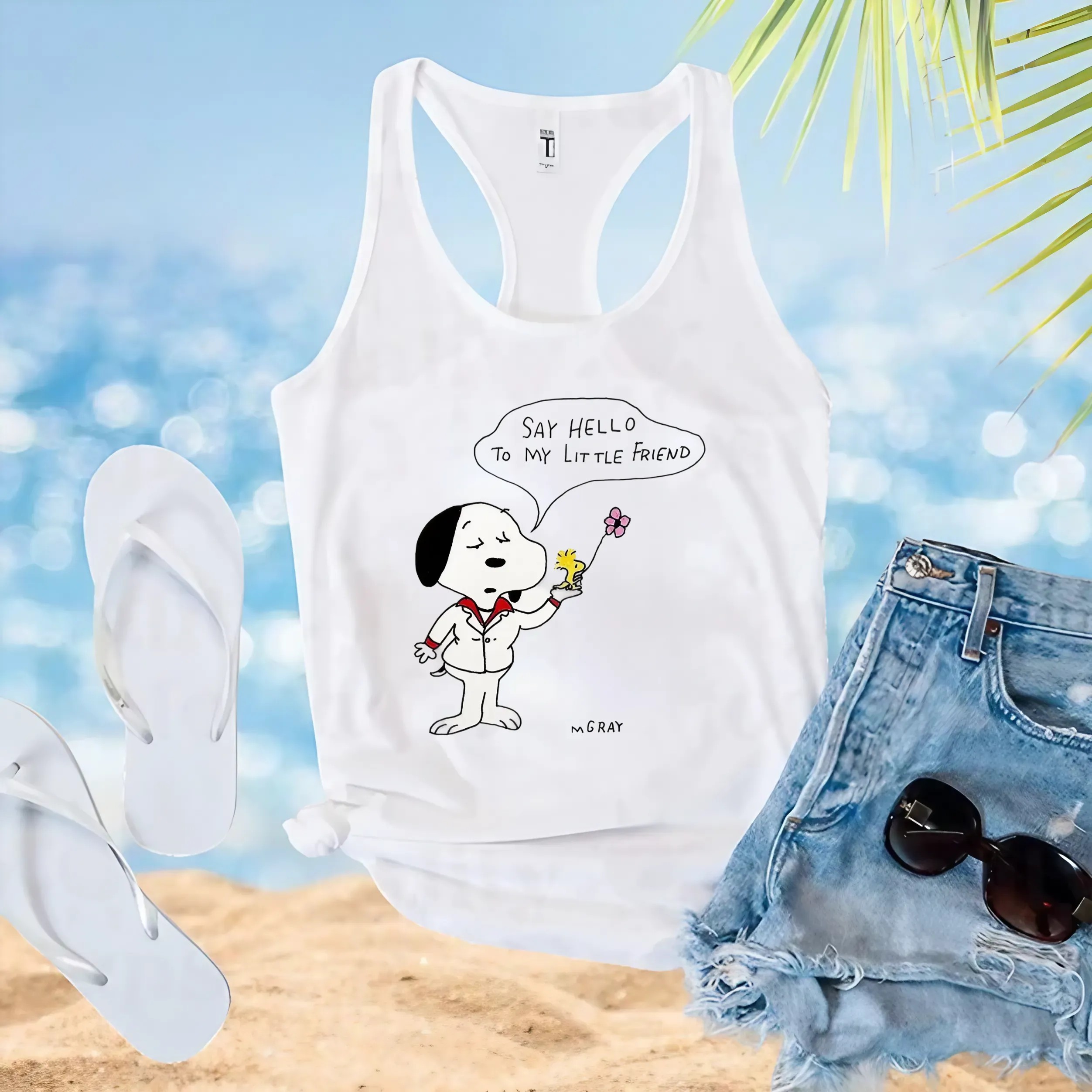 Peanuts Say Hello To My Little Friend Snoopy And Woodstock T Shirt