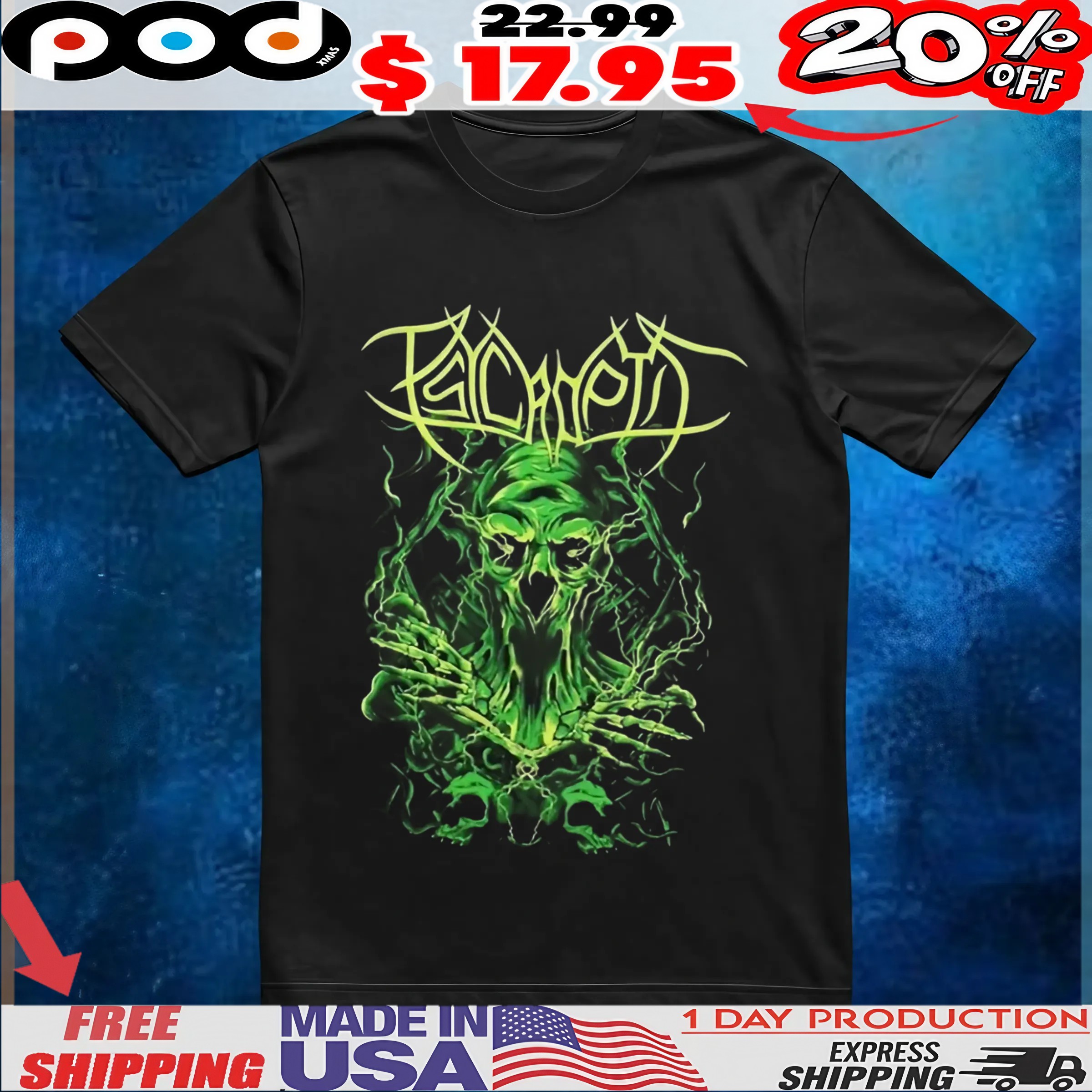 Psycroptic Zombie Neon T shirt