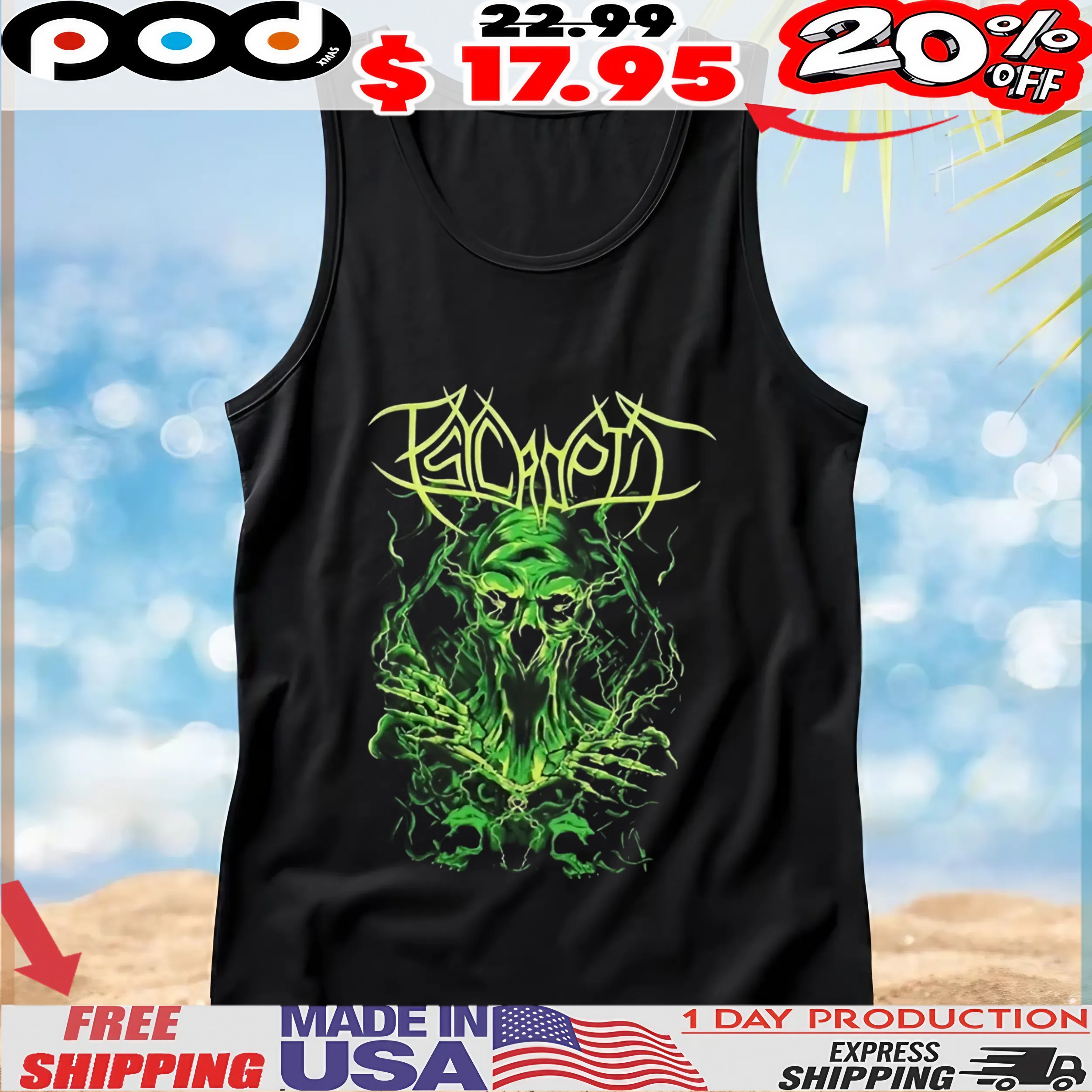 Psycroptic Zombie Neon T shirt