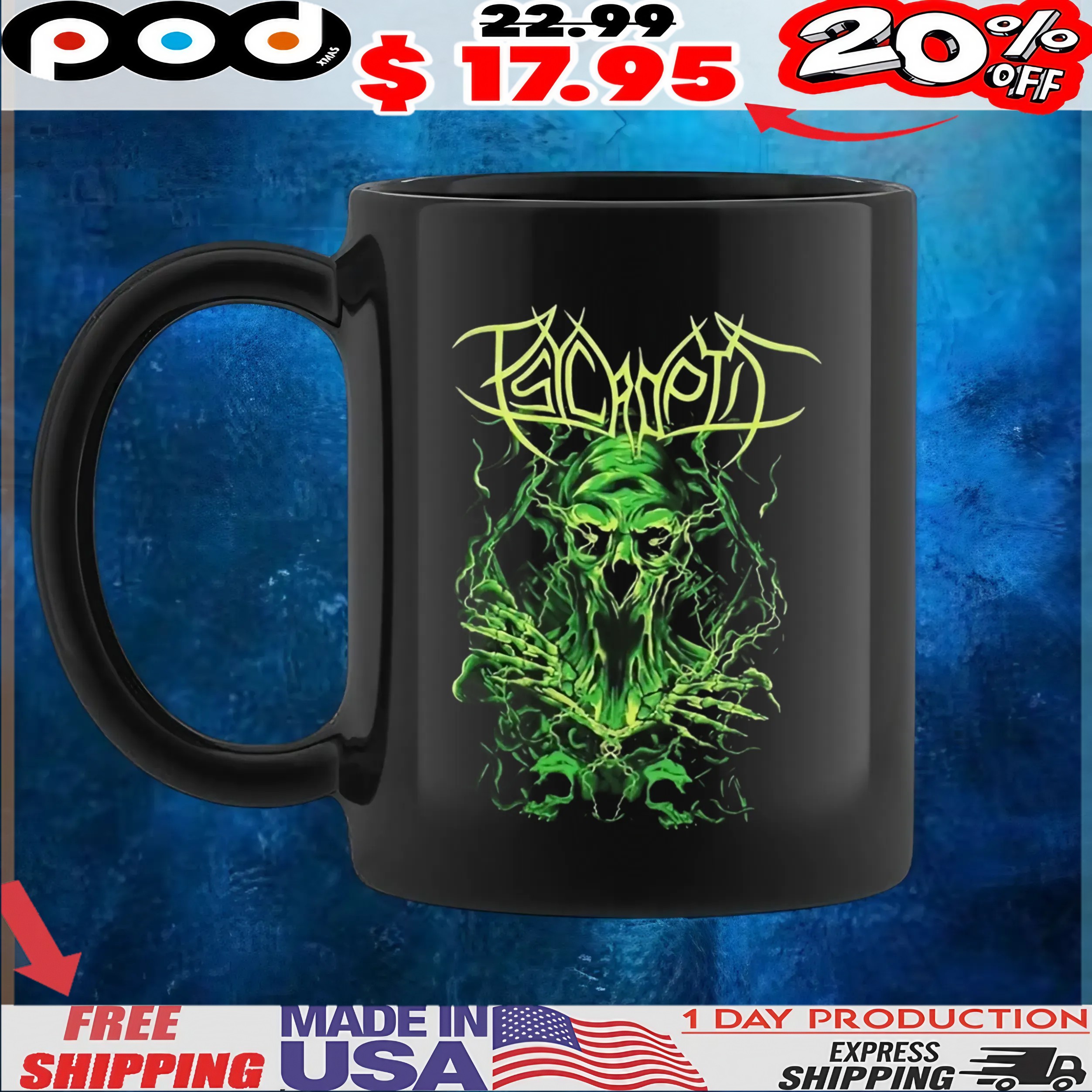 Psycroptic Zombie Neon T shirt
