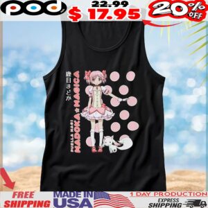 Puella Magi Madoka Magica Madoka Kaname Polka Dot Girls T Shirt