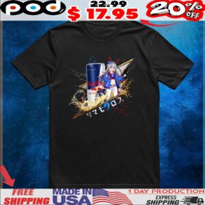 Red Bull Energy Drink Anime Character Electric Splash Art T Shirt