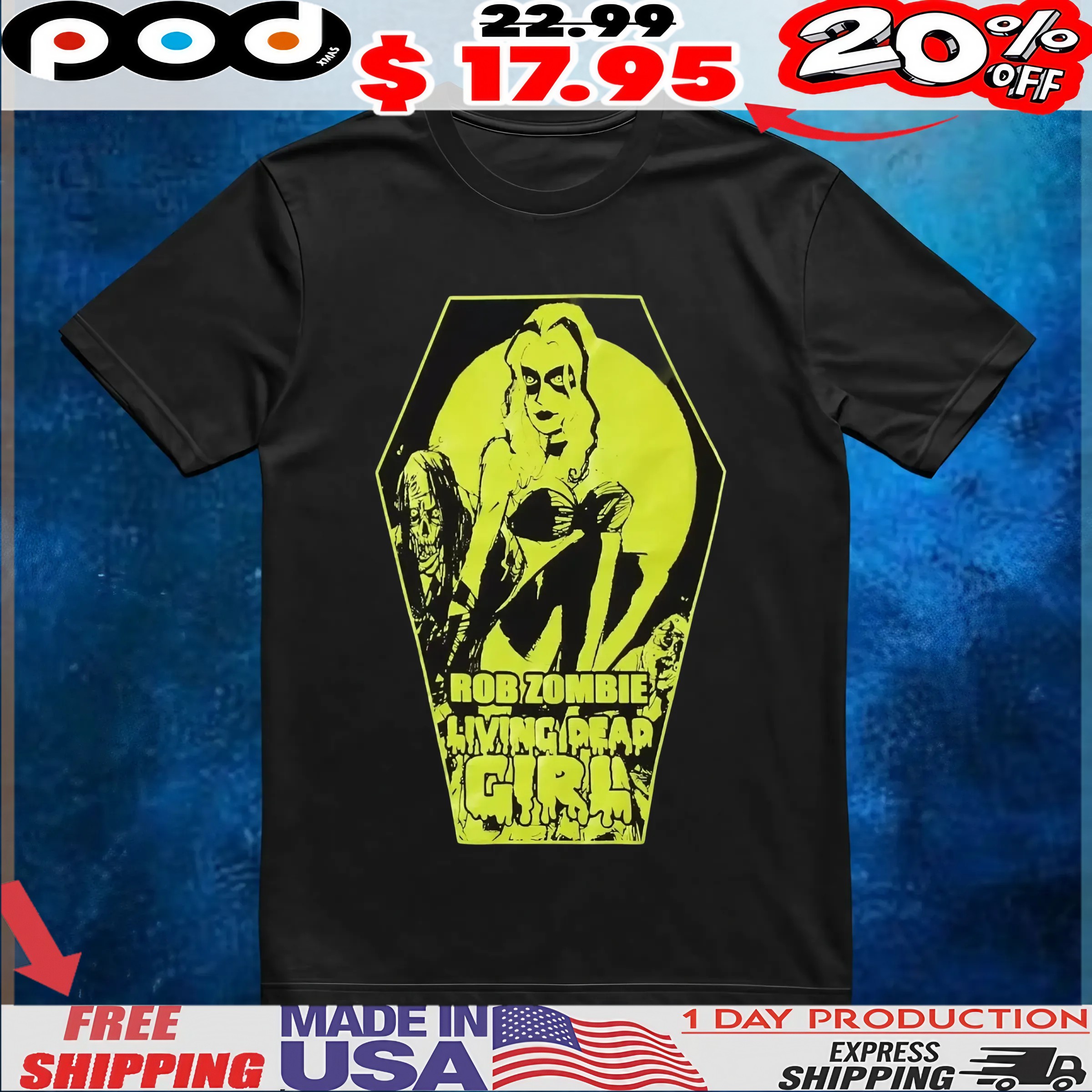 Rob Zombie Living Dead Girl Glow-In-The-Dark Horror T Shirt
