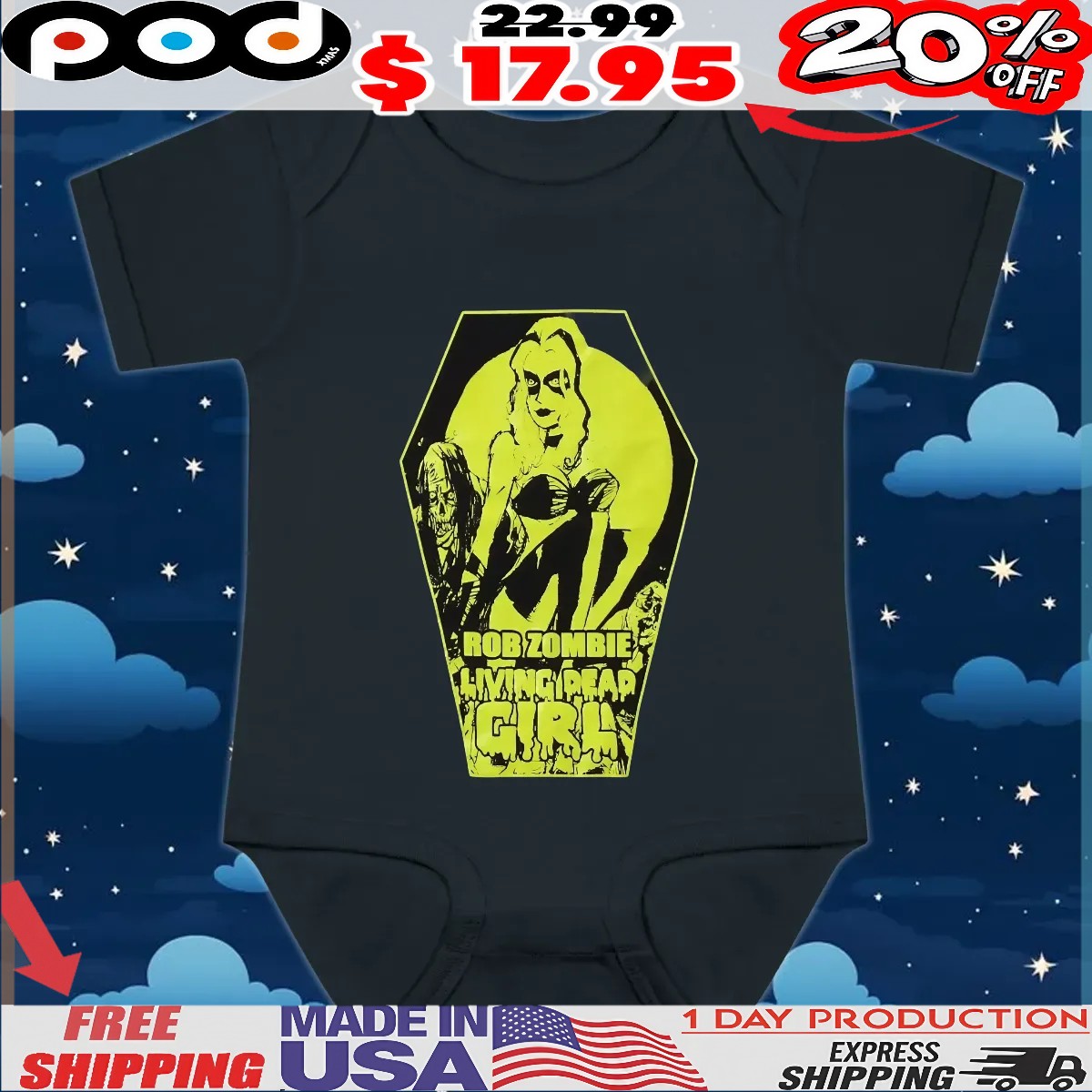 Rob Zombie Living Dead Girl Glow-In-The-Dark Horror T Shirt