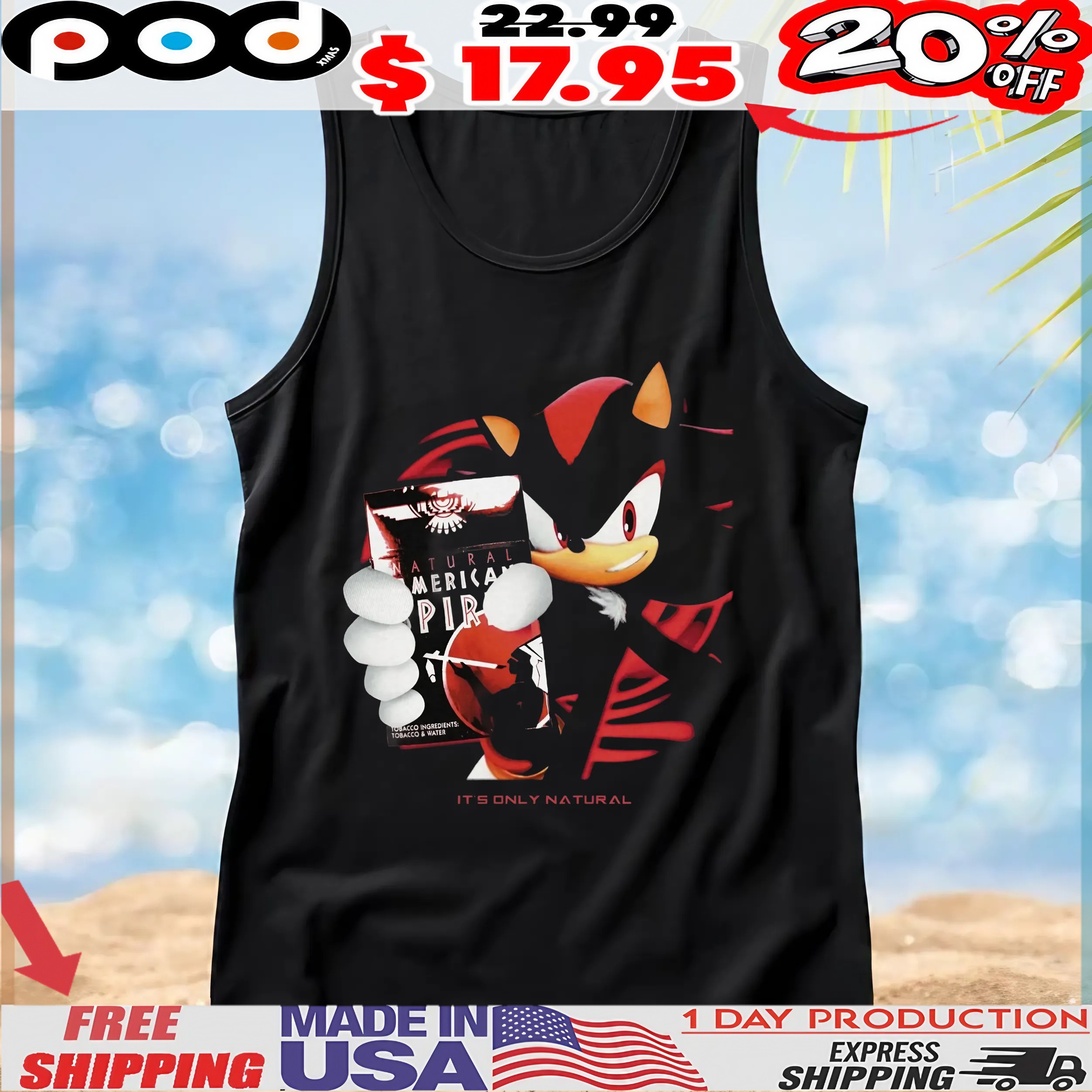 Shadow The Hedgehog Natural American Spirit It's Only Natural T Shirt Shadow The Hedgehog Natural American Spirit It's Only Natural T Shirt