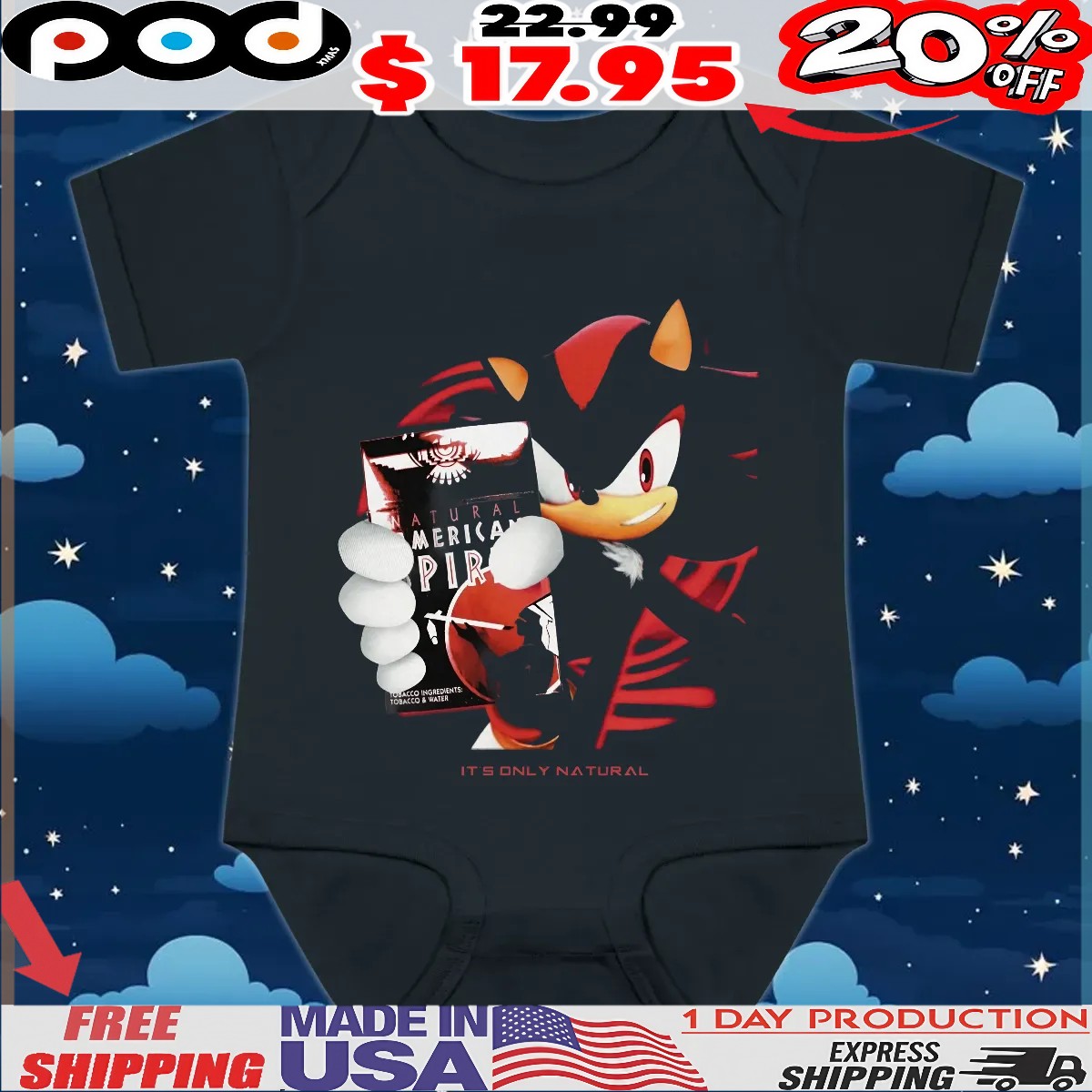 Shadow The Hedgehog Natural American Spirit It's Only Natural T Shirt Shadow The Hedgehog Natural American Spirit It's Only Natural T Shirt