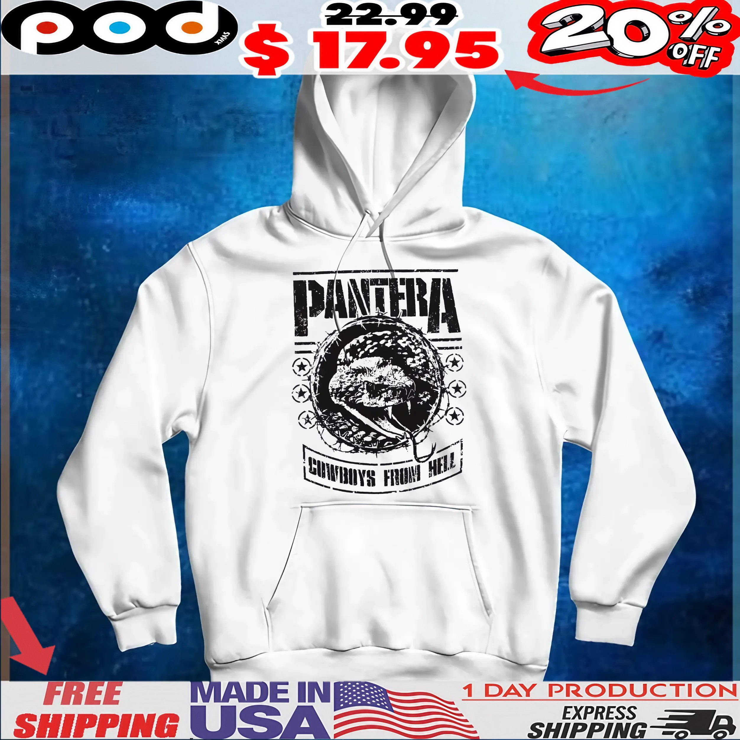Snake Pantera Cowboys From Hell Vintage T Shirt