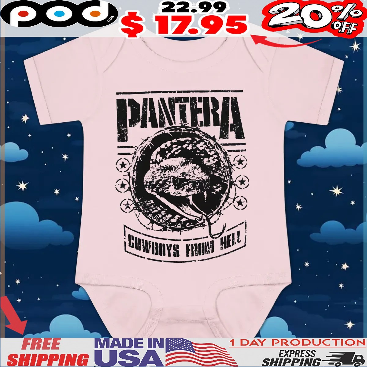 Snake Pantera Cowboys From Hell Vintage T Shirt