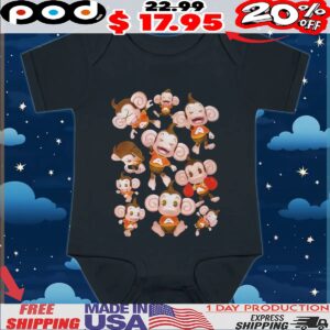 Super Monkey Ball Aiai Funny Emotion Collage T Shirt
