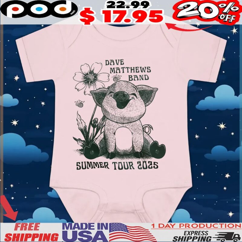 Dave Matthews Band Summer Tour 2025 Cute Pig T Shirt