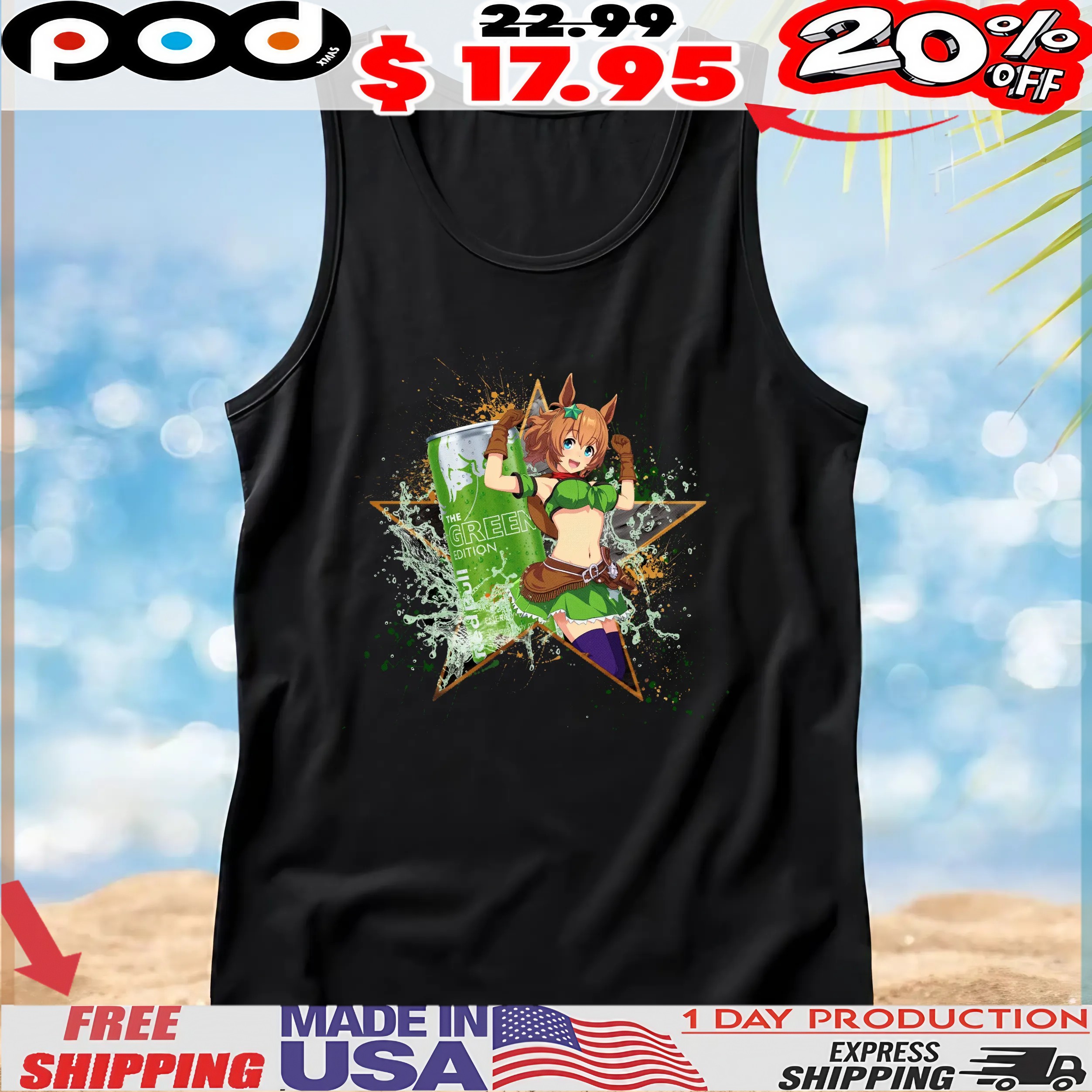 Taiki Shuttle Uma Musume Pretty Derby Red Bull The Green Edition T Shirt