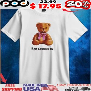 Teddy Bear Rage Puff Print T Shirt