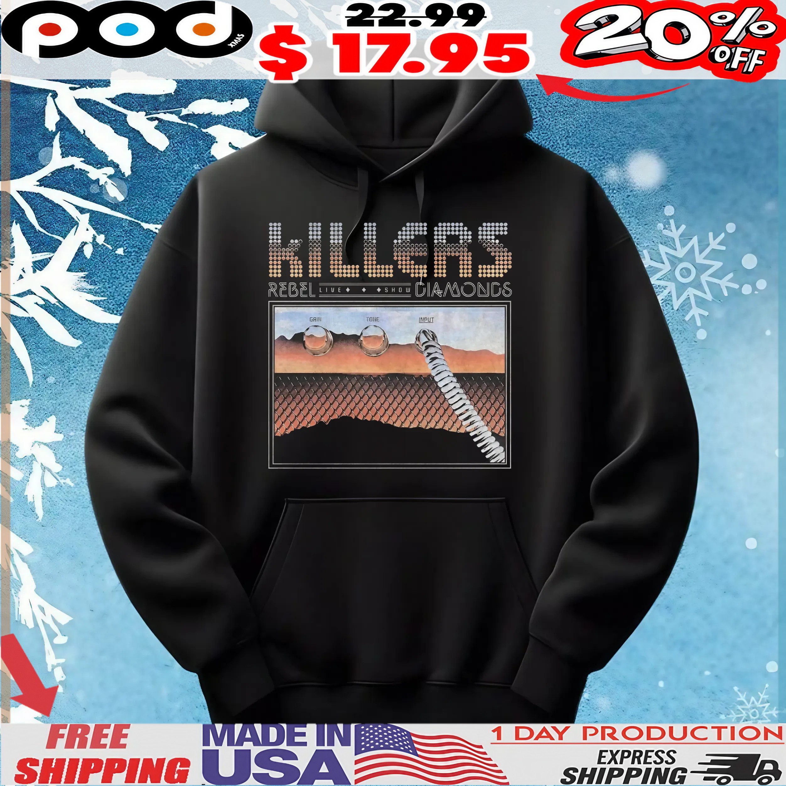 The Killers Rebel Live Show Diamonds Grin Tone Input T Shirt