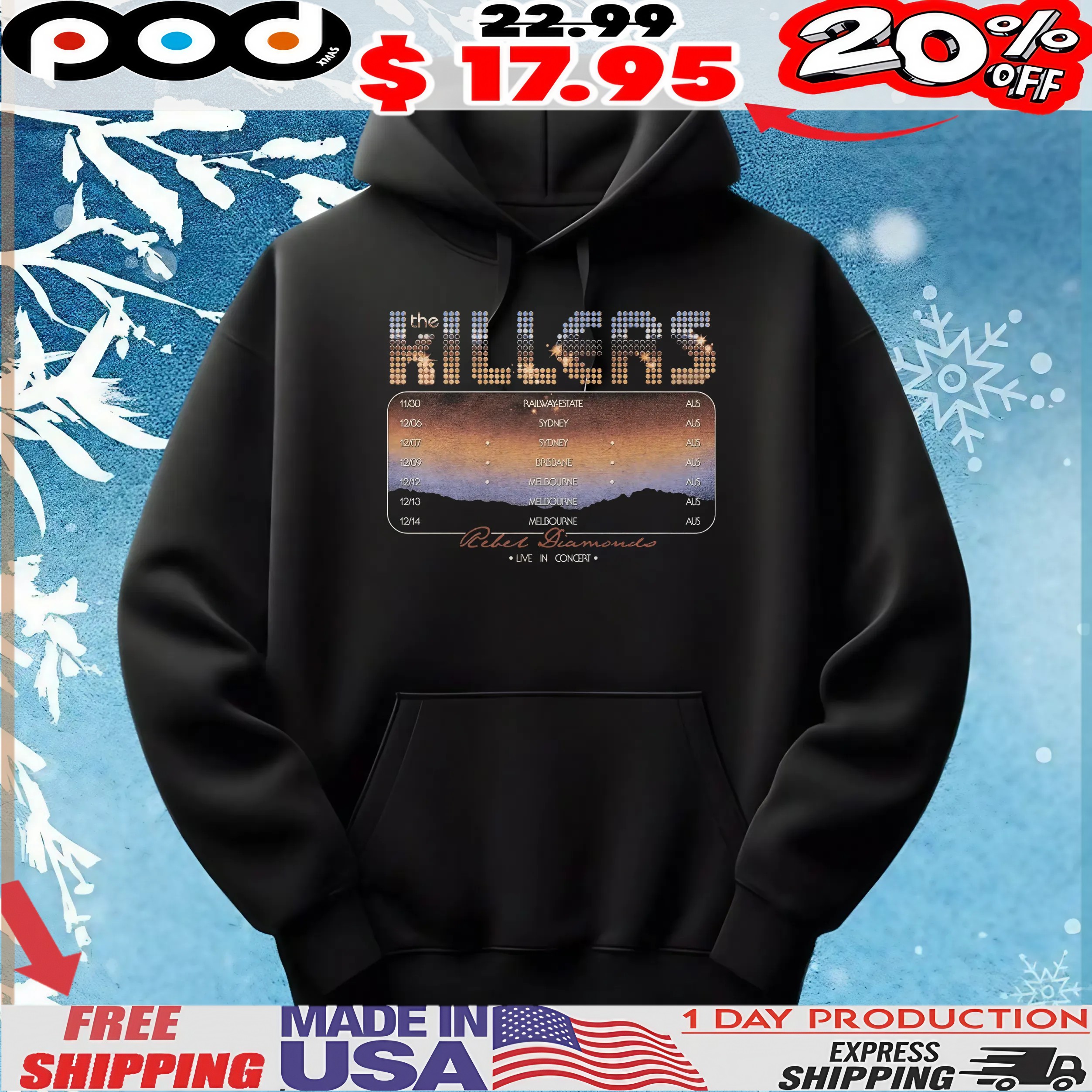The Killers rebel diamonds live in concert t shirt The Killers rebel diamonds live in concert t shirt