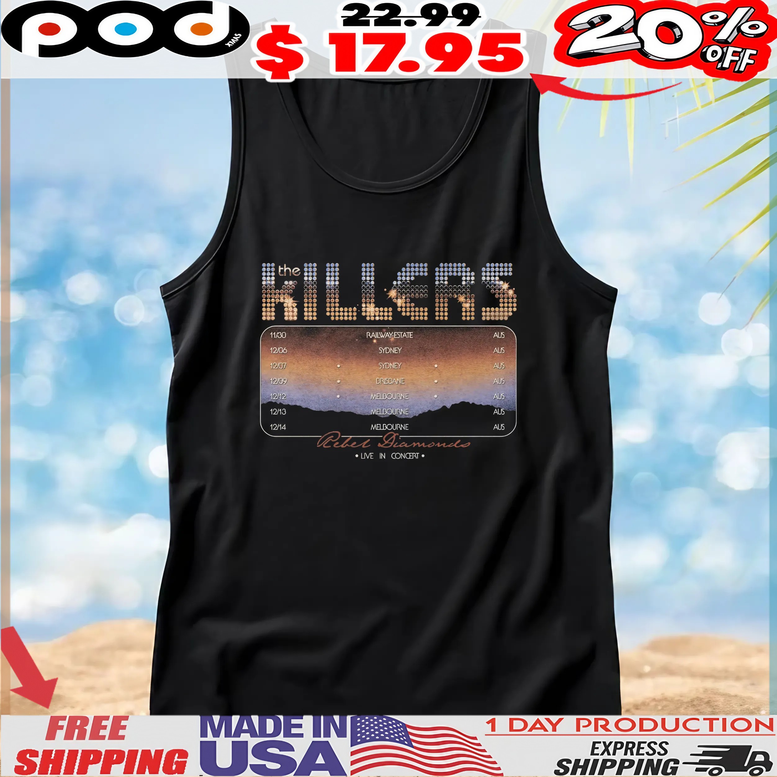 The Killers rebel diamonds live in concert t shirt The Killers rebel diamonds live in concert t shirt