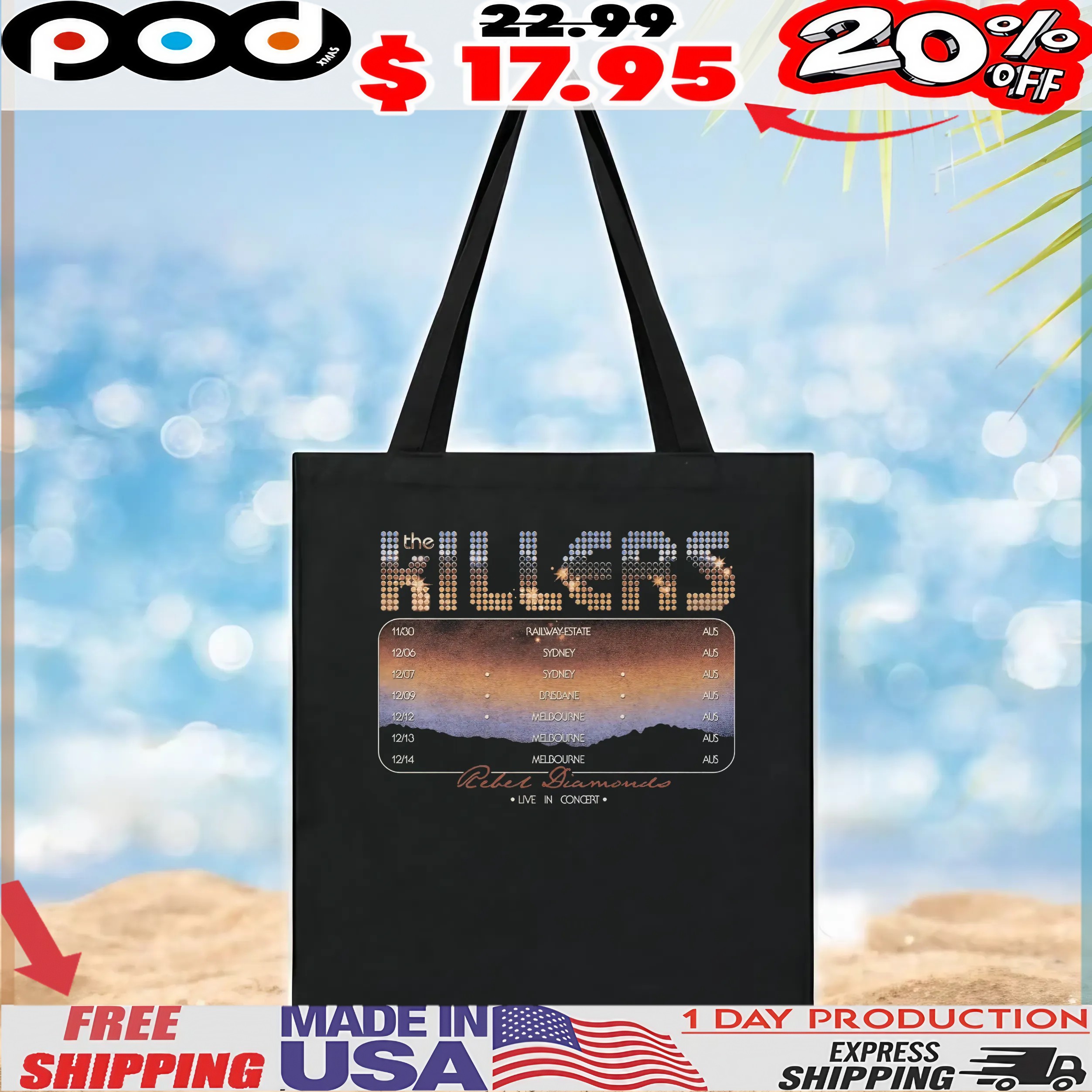 The Killers rebel diamonds live in concert t shirt The Killers rebel diamonds live in concert t shirt