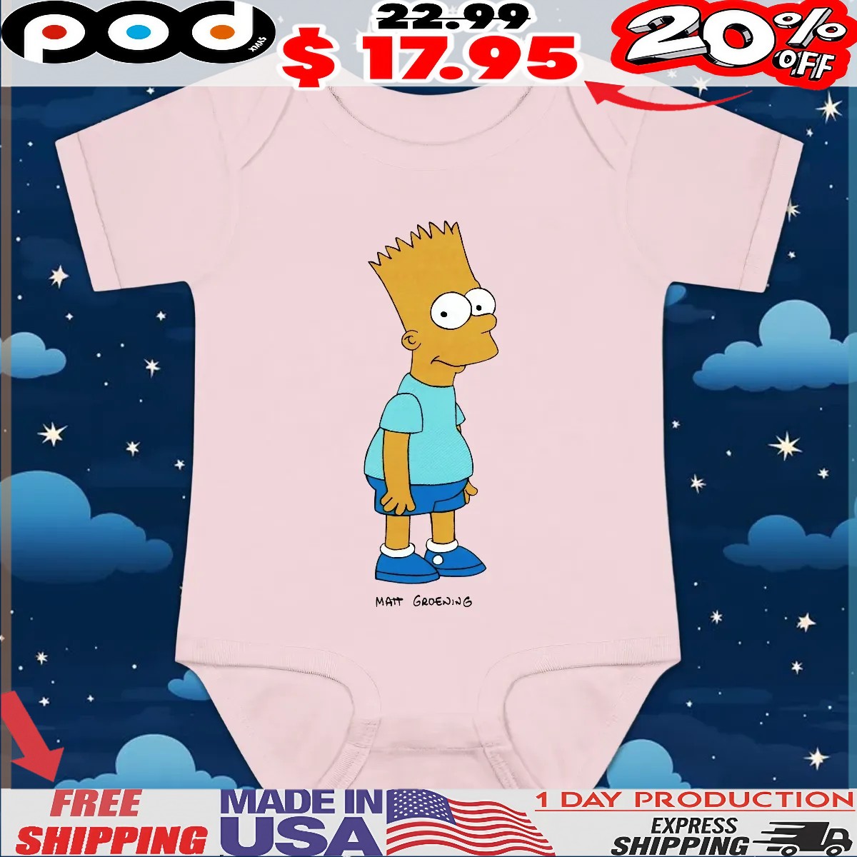 The Simpsons Bart Vs The Space Mutants Matt Groening Bart In Blue T Shirt