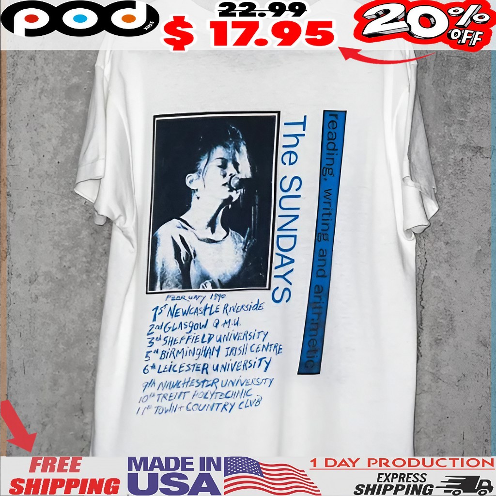 The Sundays Reading, Writing And Arithmetic Uk Tour Tee 90’ Harriet Wheeler Portrait T Shirt