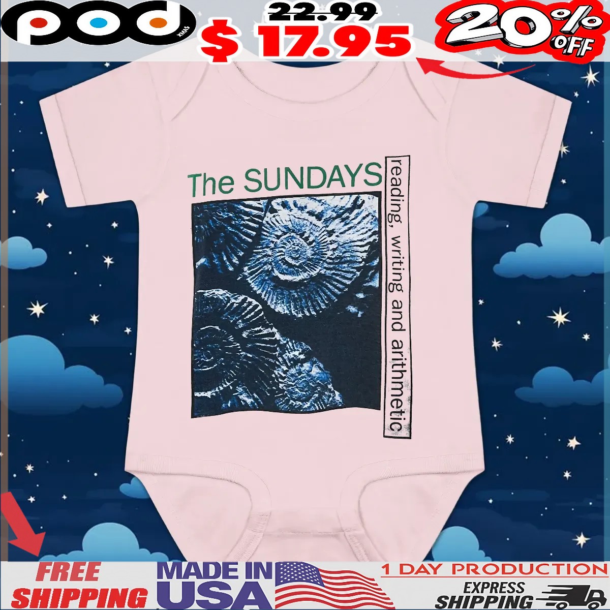 The Sundays Reading, Writing And Arithmetic Uk Tour Tee 90’ T Shirt