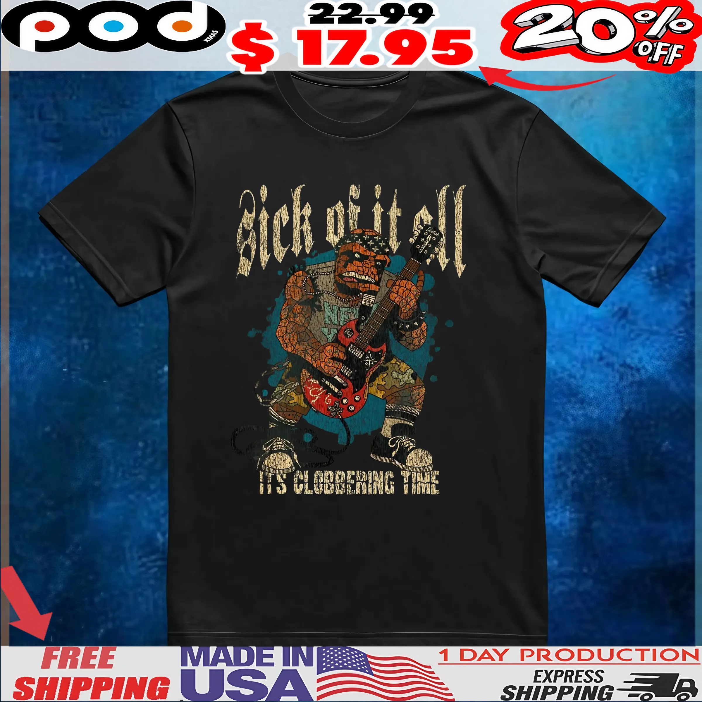 The Thing Ben Grimm Sick Of It All It's Clobbering Time Marvel Comics T Shirt
