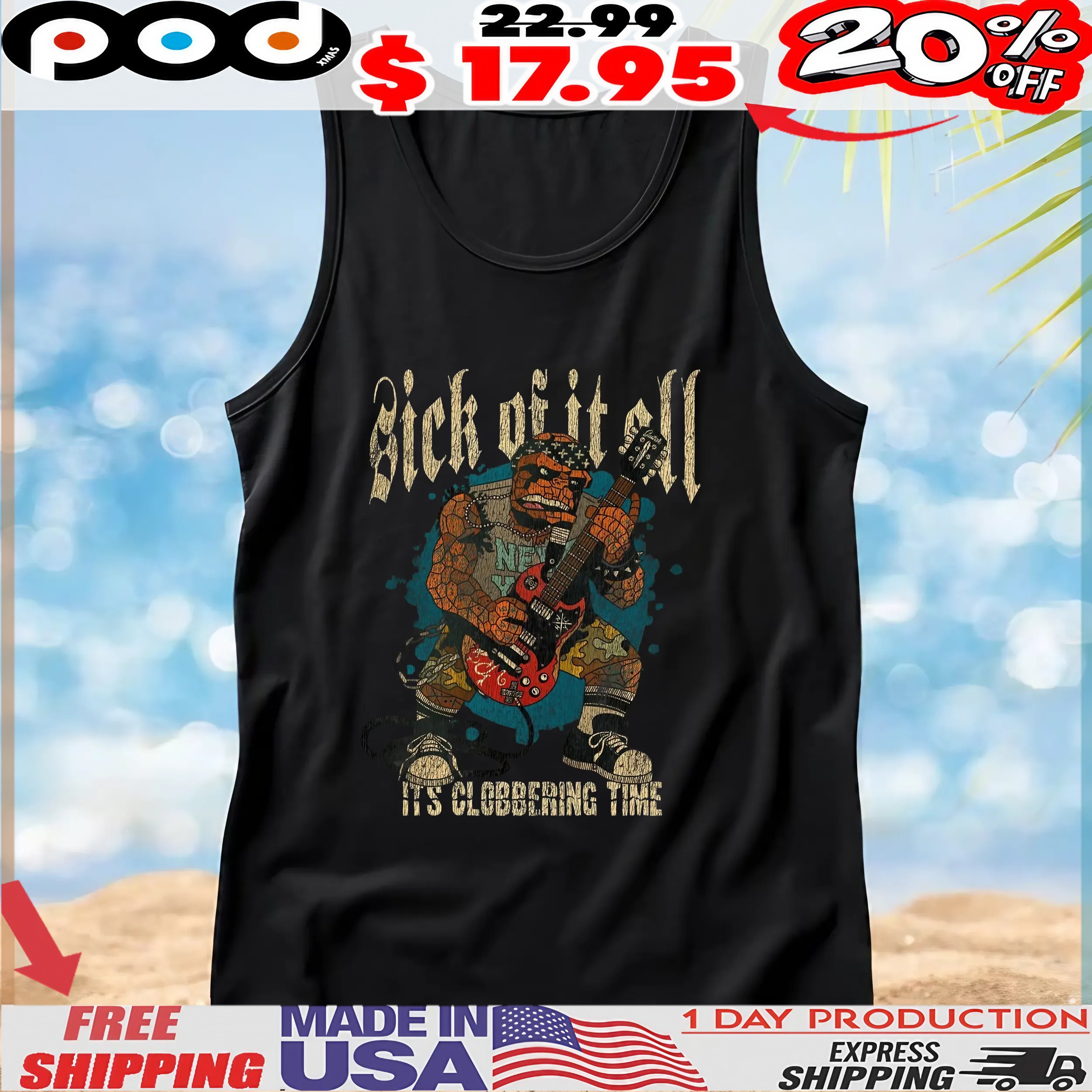 The Thing Ben Grimm Sick Of It All It's Clobbering Time Marvel Comics T Shirt