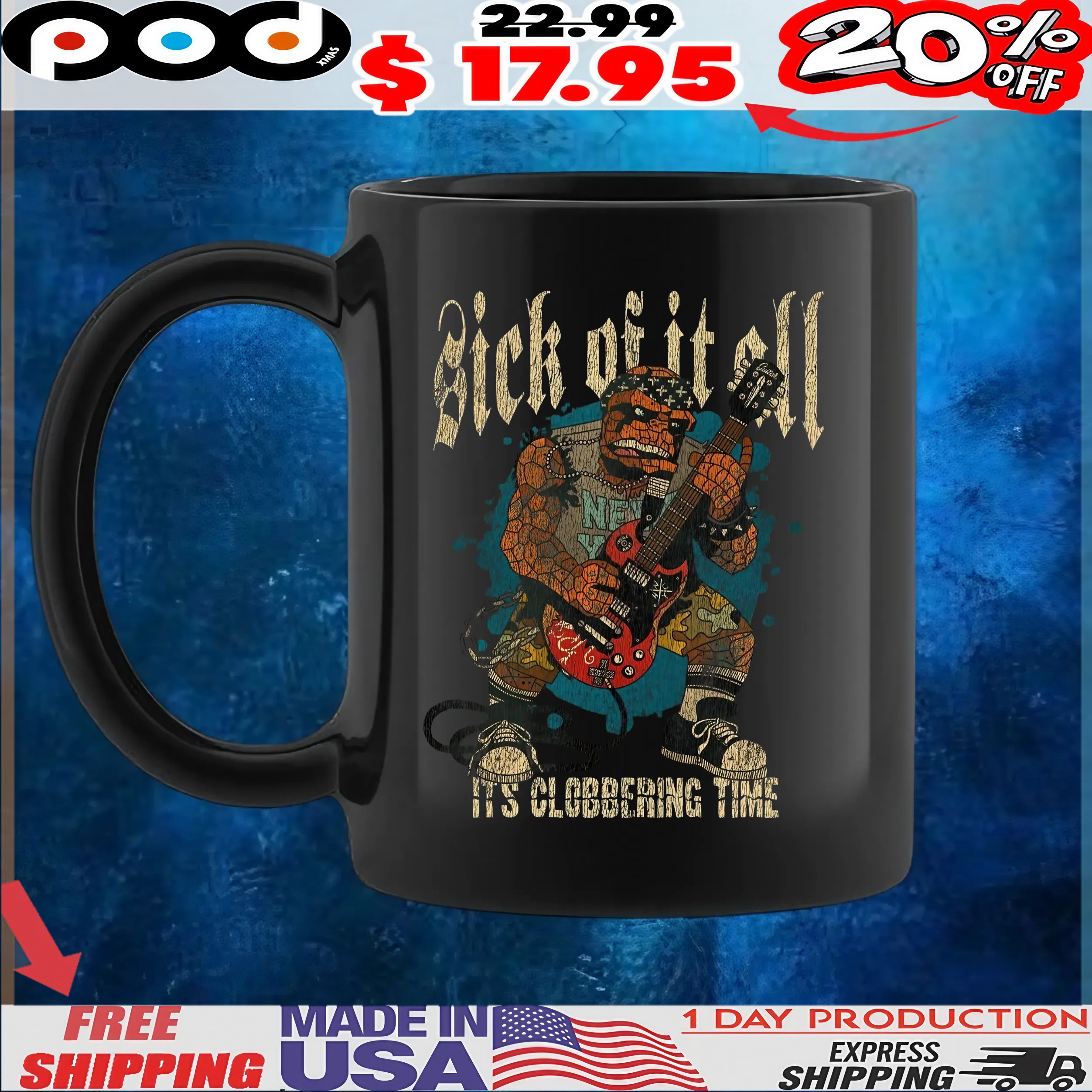 The Thing Ben Grimm Sick Of It All It's Clobbering Time Marvel Comics T Shirt
