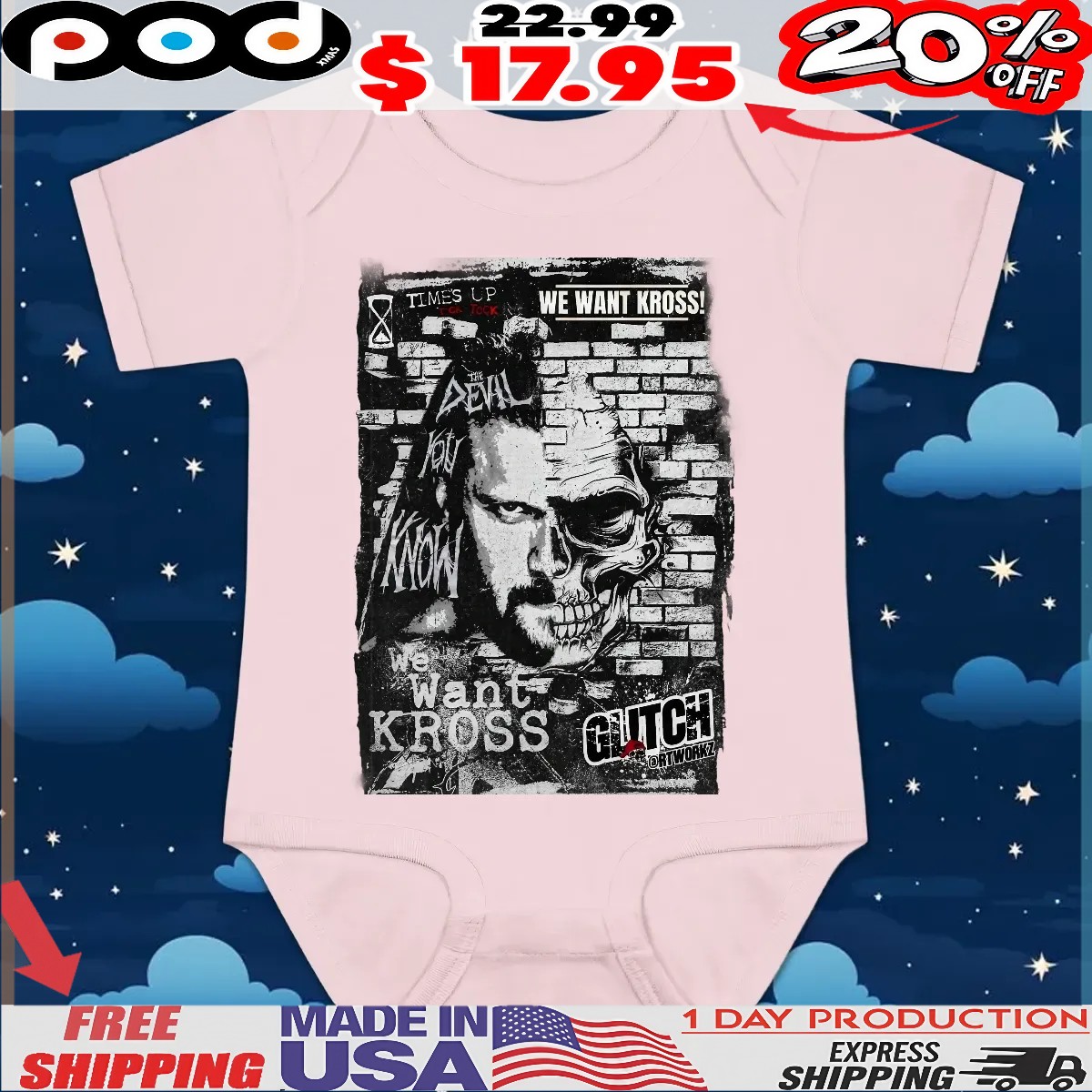 Time's Up Tick Tock We Want Kross Brick Skull The Devil You Know T Shirt