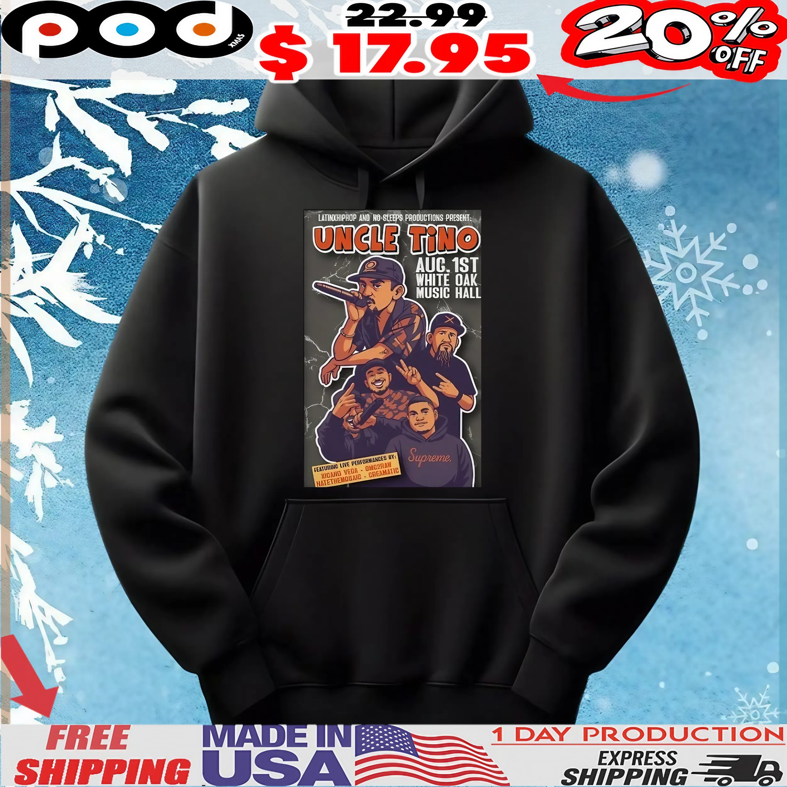 Uncle Tino At White Oak Music Hall On Aug 1 2025 Poster T Shirt