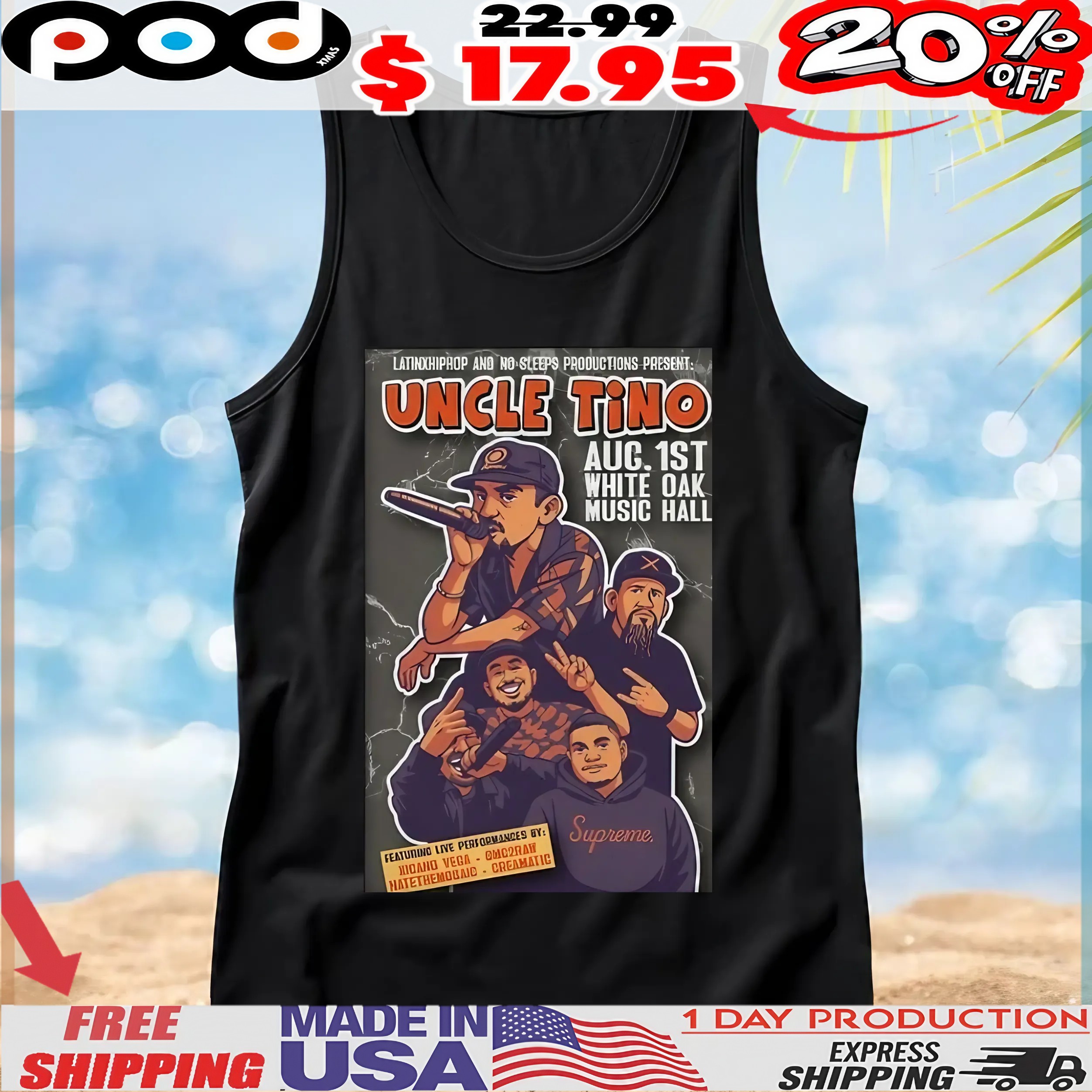 Uncle Tino At White Oak Music Hall On Aug 1 2025 Poster T Shirt