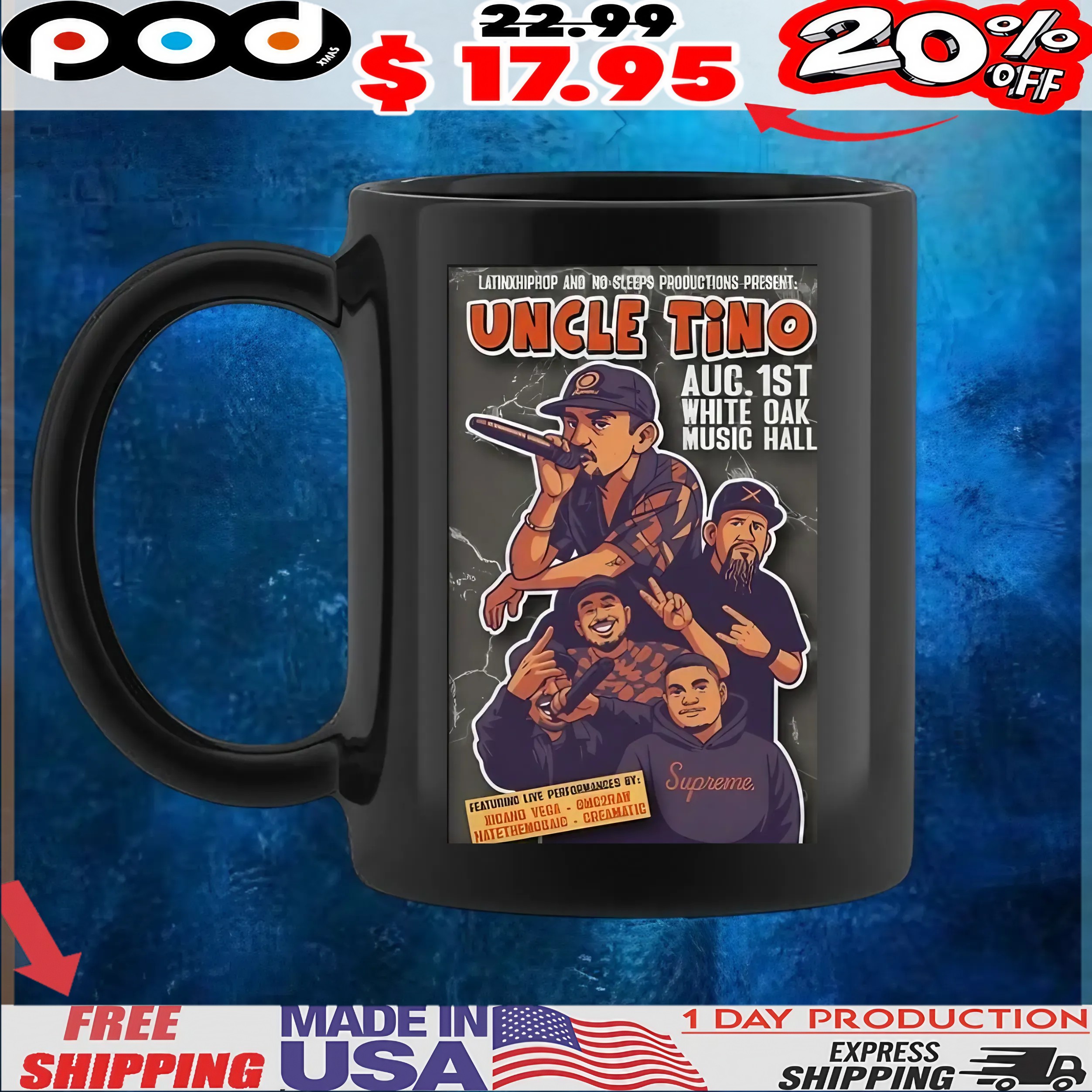 Uncle Tino At White Oak Music Hall On Aug 1 2025 Poster T Shirt