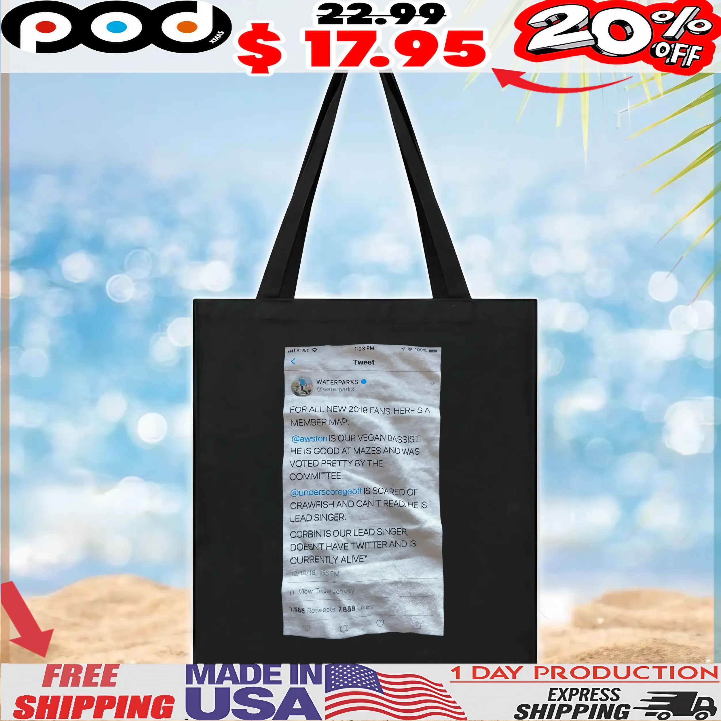 Waterparks Tweet For All New 2018 Fans, Here's A Member Map T Shirt